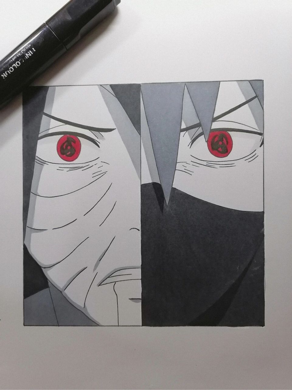 卡卡西与带土    认真画画