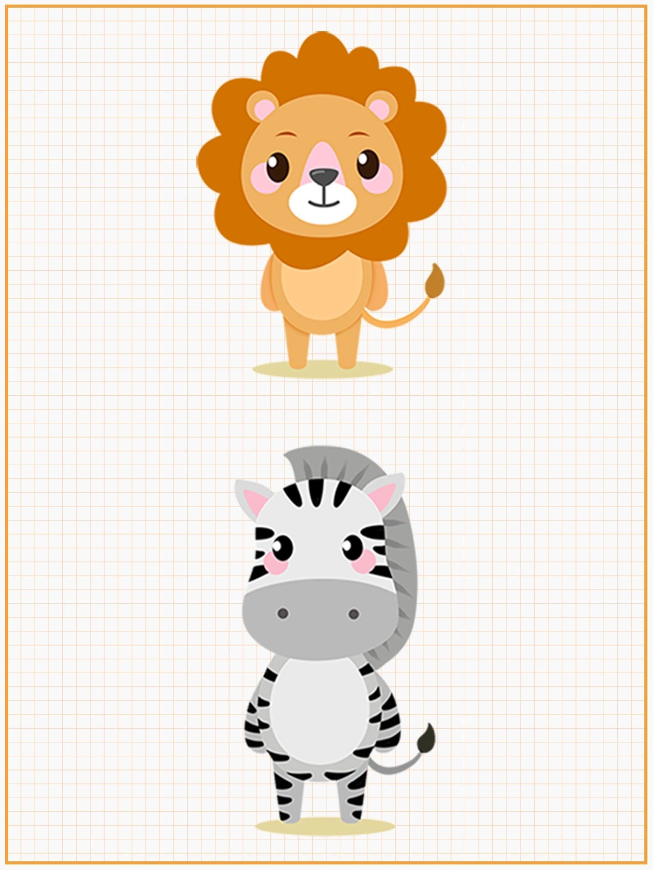 243|免扣元素|98非洲动物卡通插画素材 97今日分享:非洲动物免扣