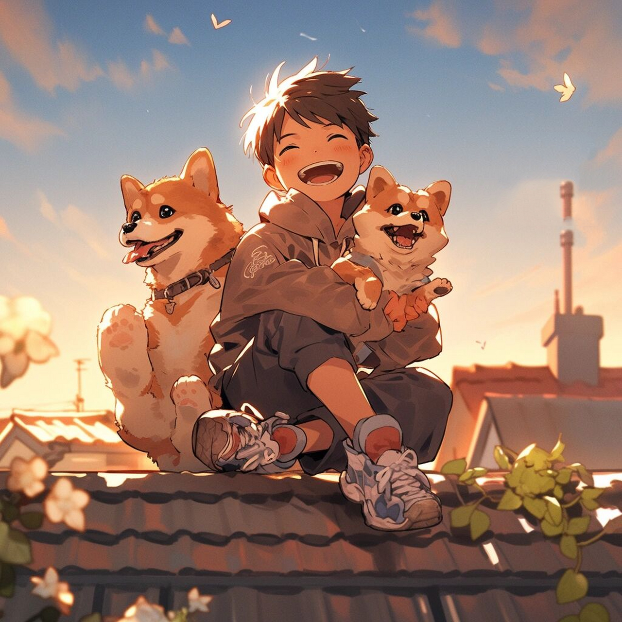 男孩和狗狗98丨治愈系漫画丨男生头像