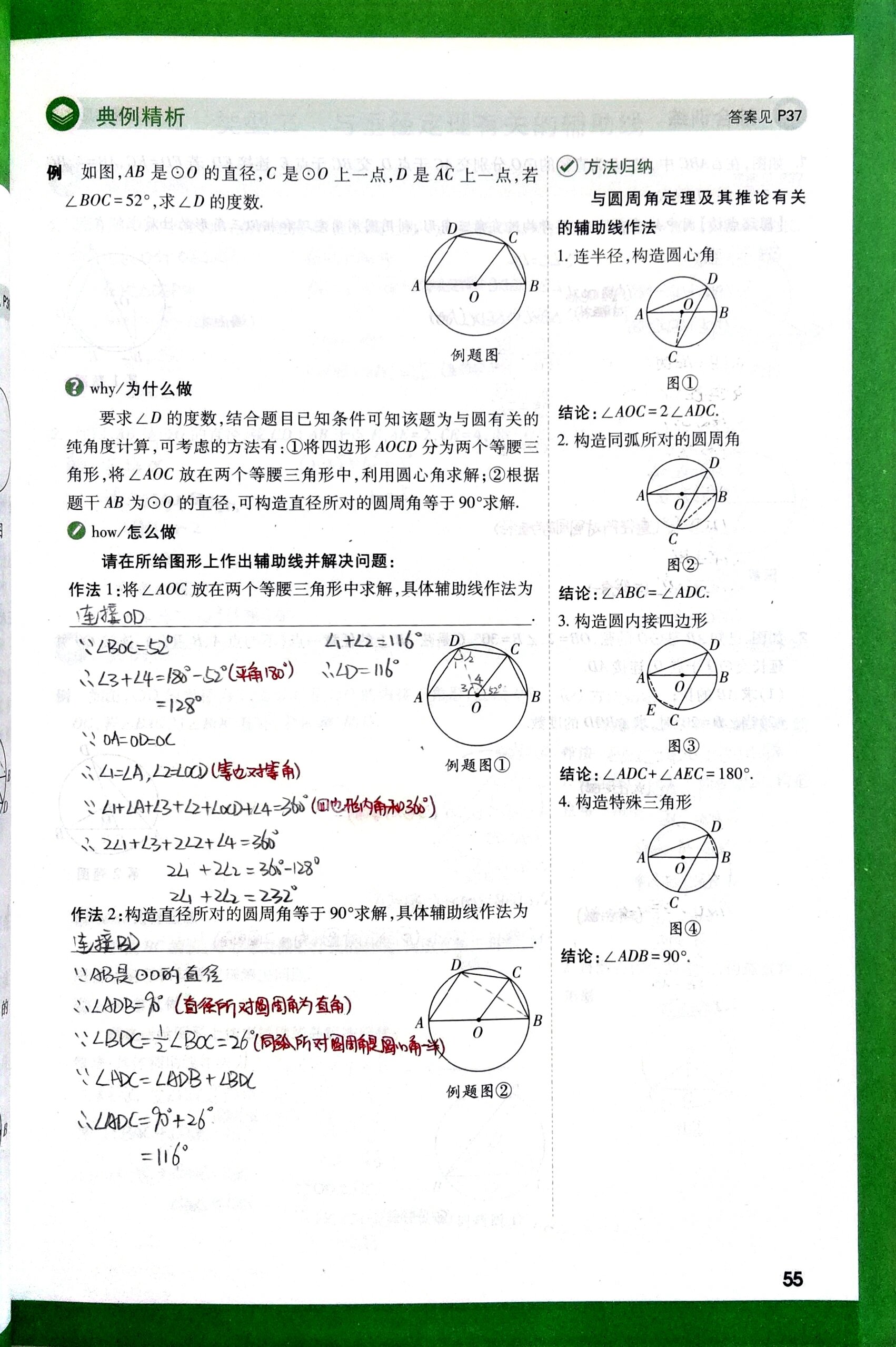 圆周角定理推论图片