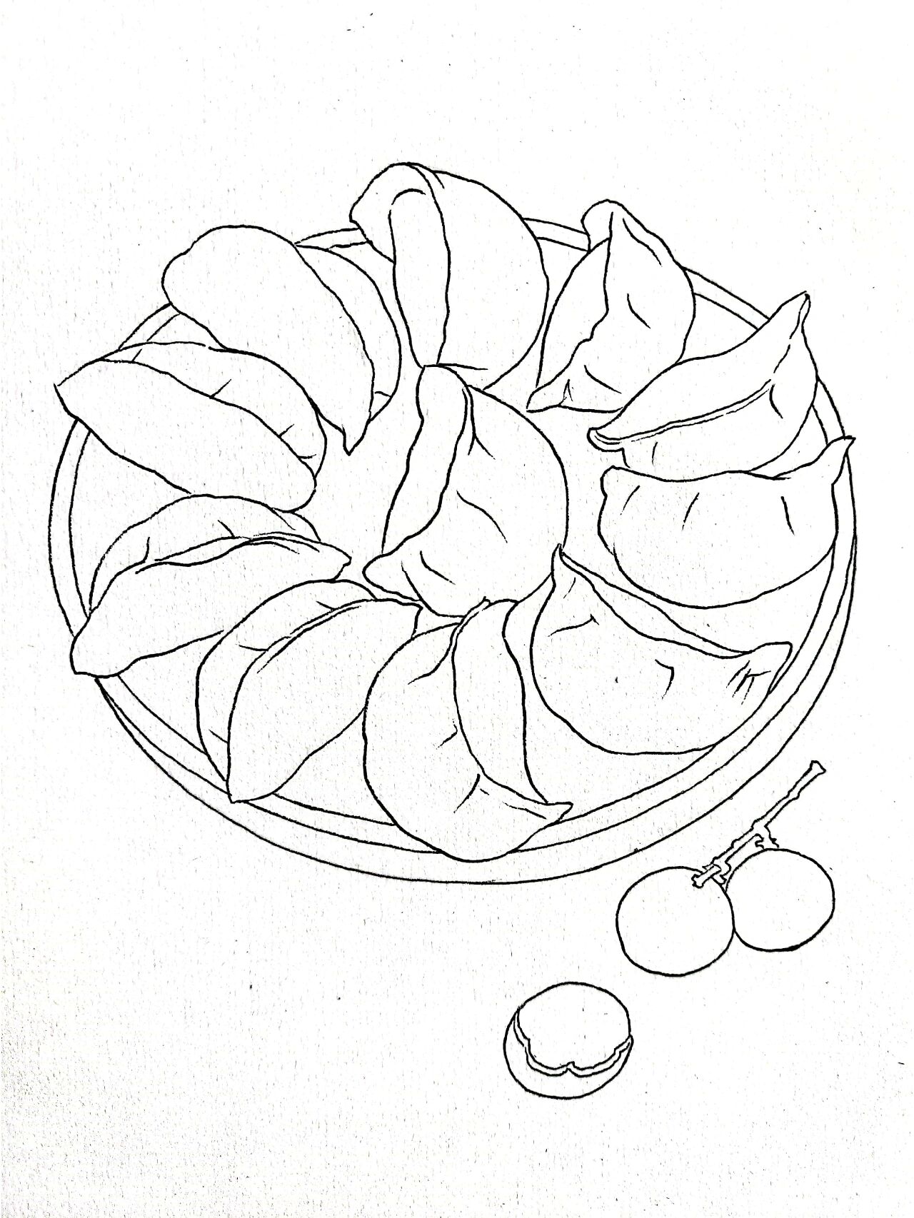饺子图片大全 线描图片