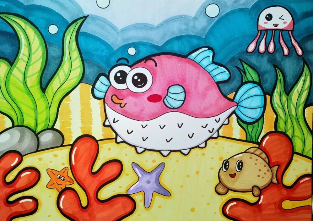 儿童画合集|小鱼01 小鱼儿童画