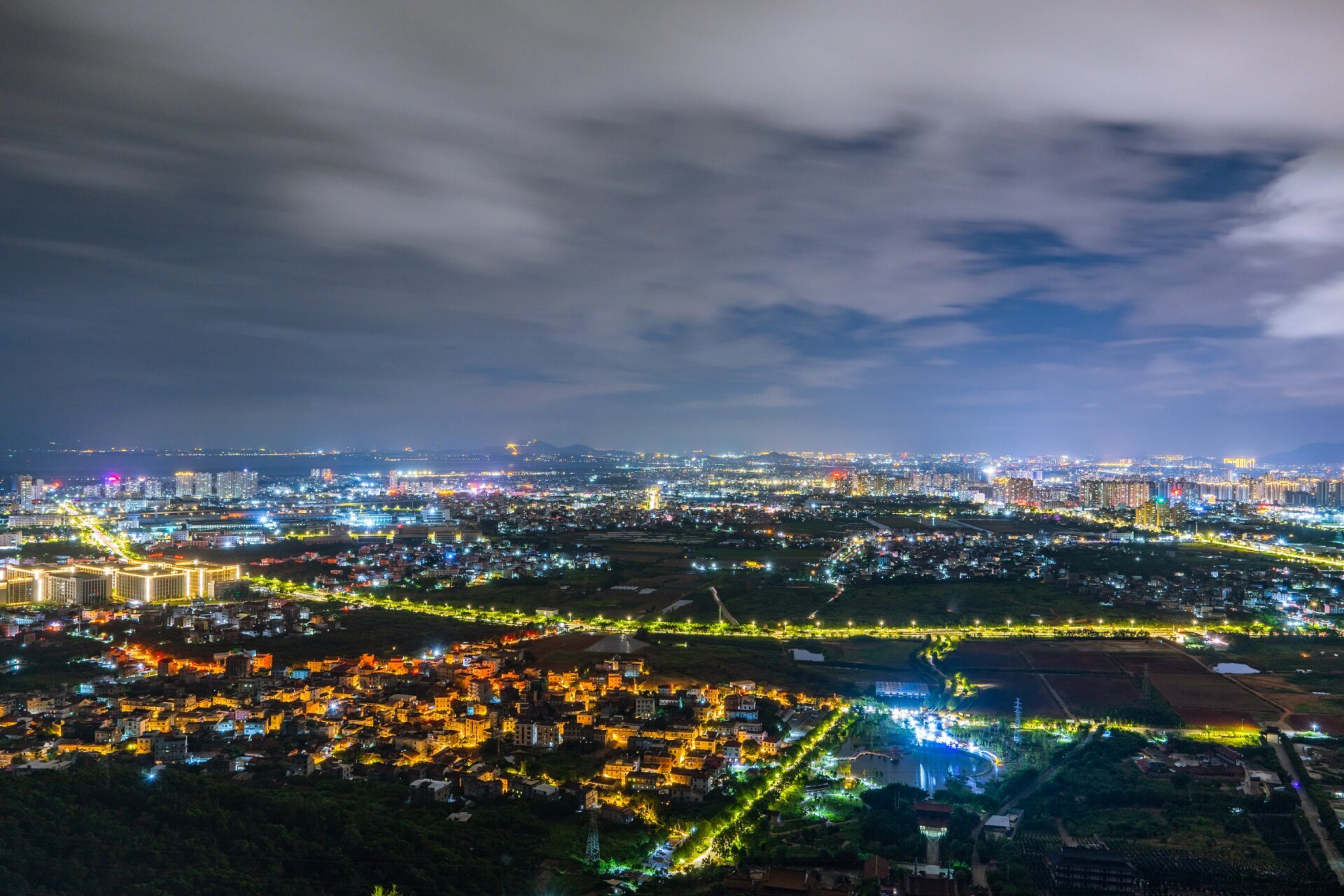 莆田涵江夜景|带你们看看小涵江夜景有多美 在囊山上面的瞭望台拍摄的