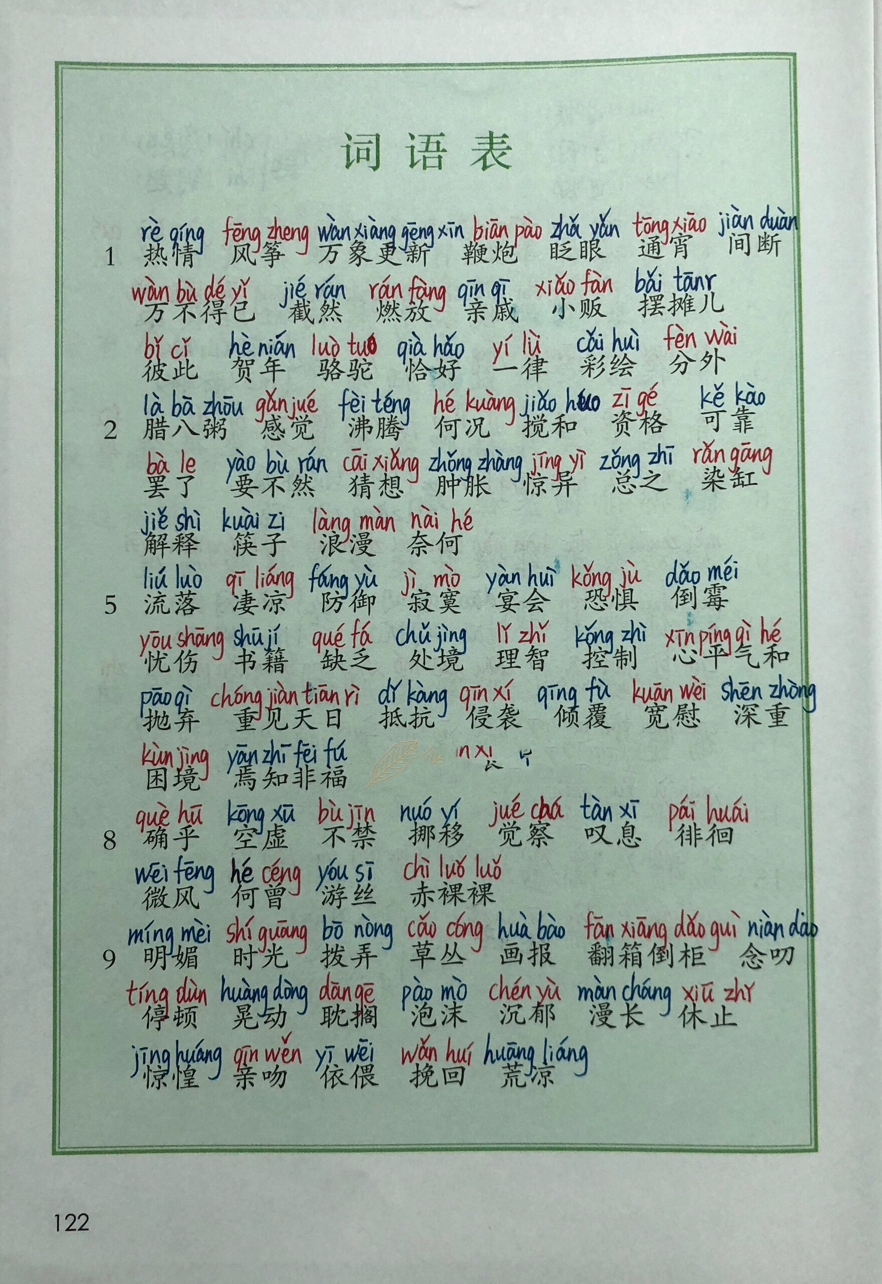 六下语文写字表图片