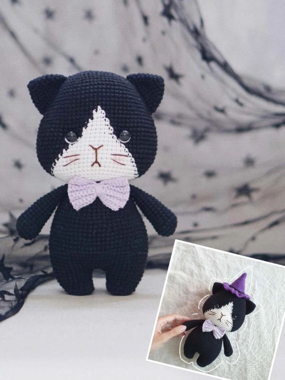 钩针图解|这个猫咪好酷呐 捕到一只高冷的咪咪[亲吻] #钩针编织