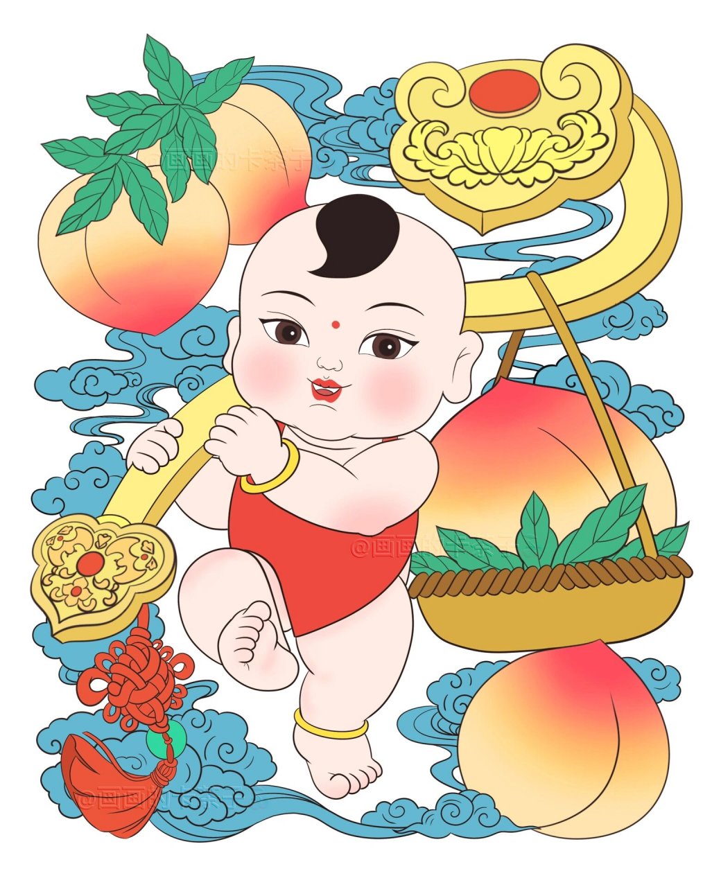 年画娃娃|福寿之宝 "桃"你喜欢 从"年画"作为切口