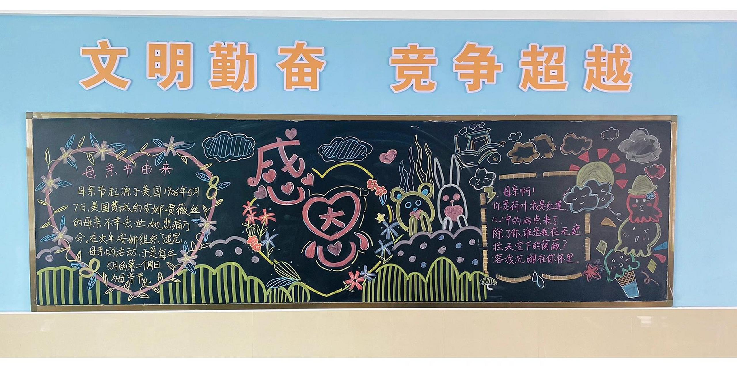 感恩母亲节黑板报 出黑板报,我真的尽力了
