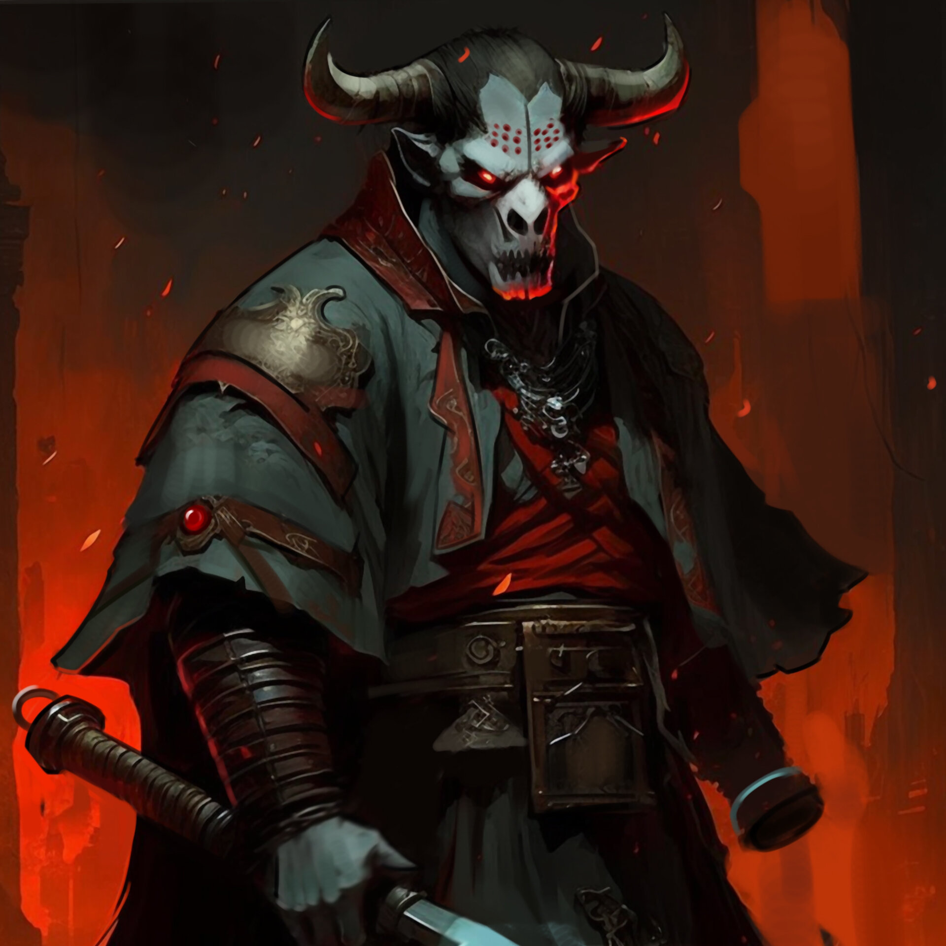 牛头马面 黑白起稿牛头马面 中国传统文化的勾魂使者,一个头像牛,一个