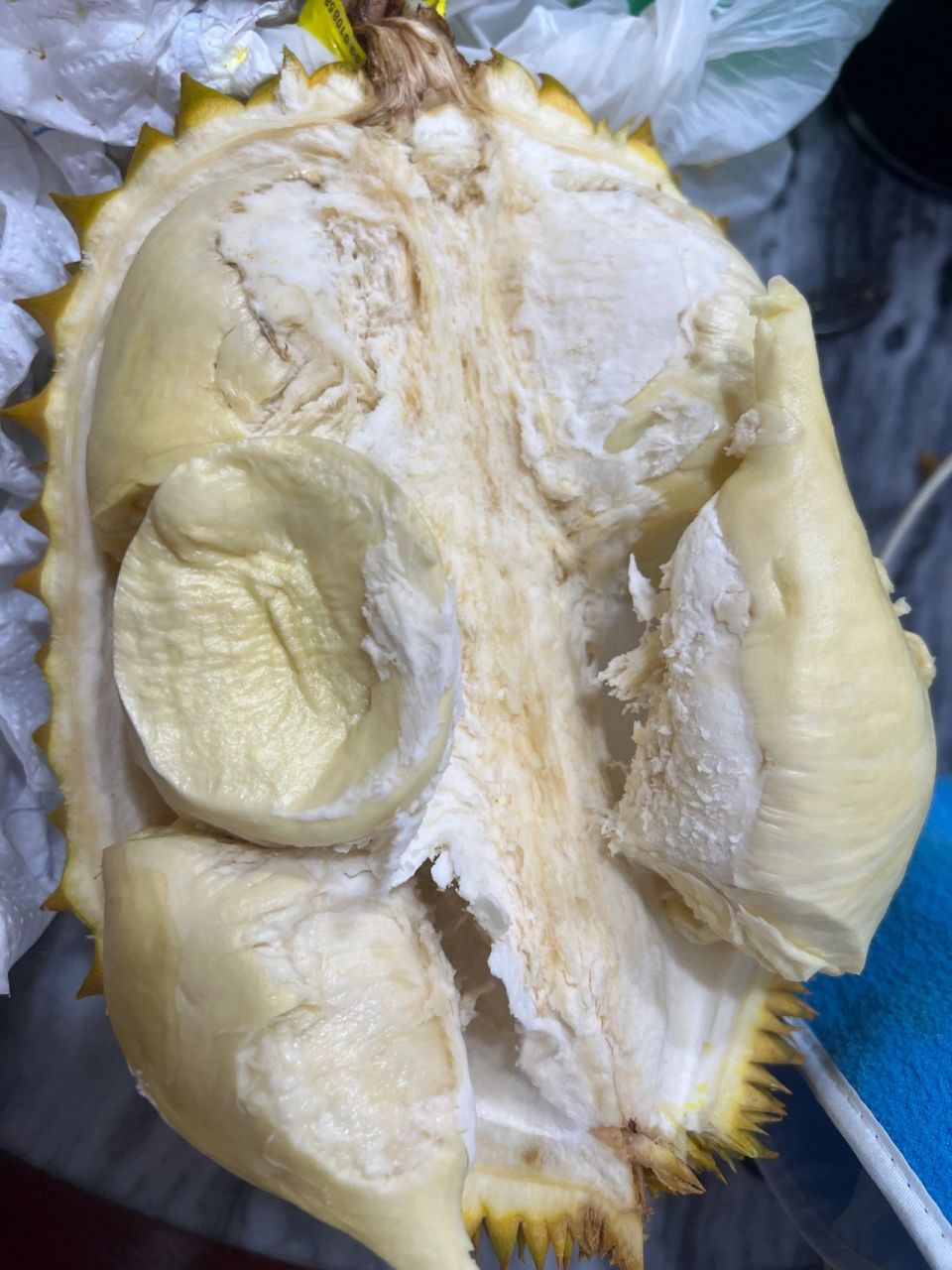 补了一张榴莲外壳的照片,因为发现外壳有