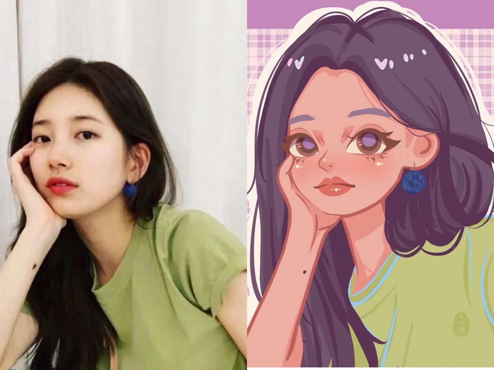 秀智|无偿手绘头像 傻傻分不清 头像可用#卡通头像# #头像分享# #手绘