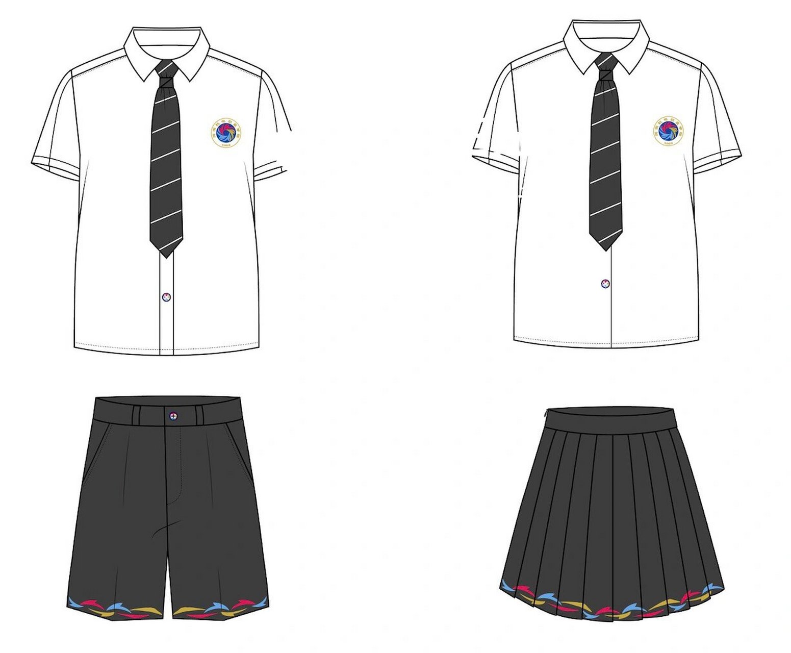 校服设计学生作品分享服装款式图1 上学期几乎上了一学期的网课,最后