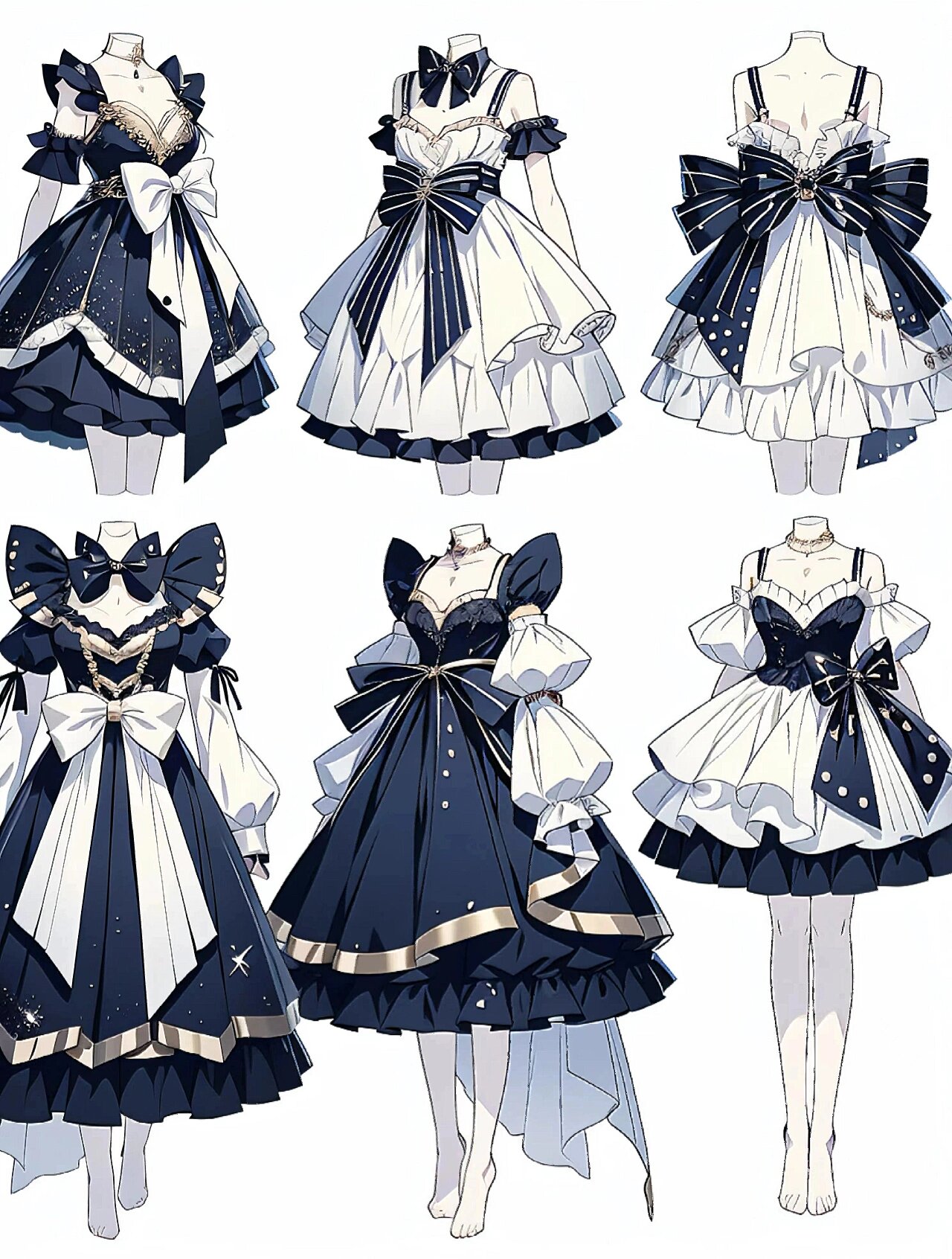 蓝白色洛丽塔!服装展示图