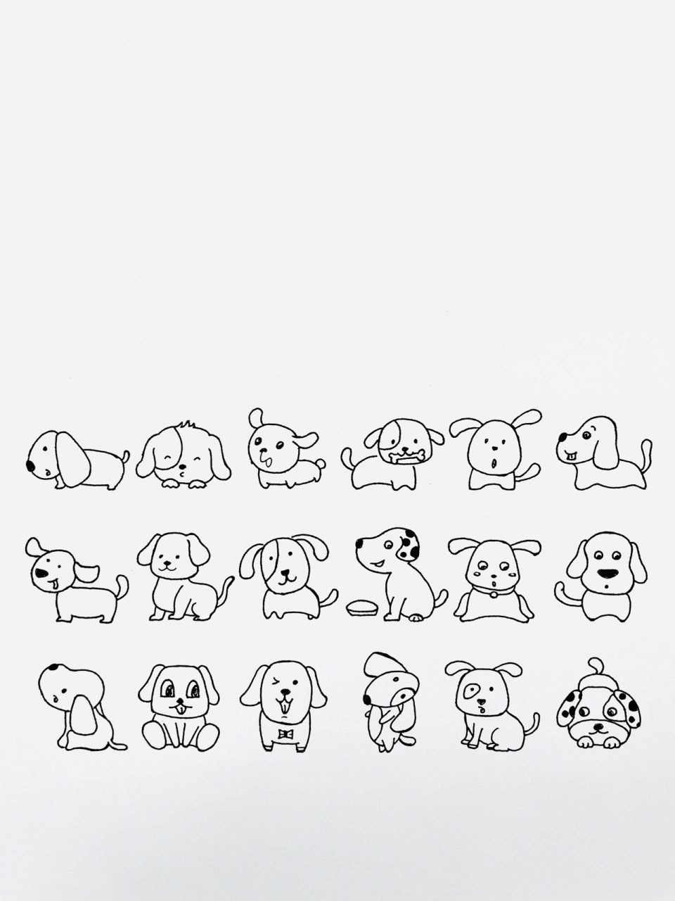 【简笔画】狗98 分享一组可爱的小狗简笔画 简笔画其实不难,只要花