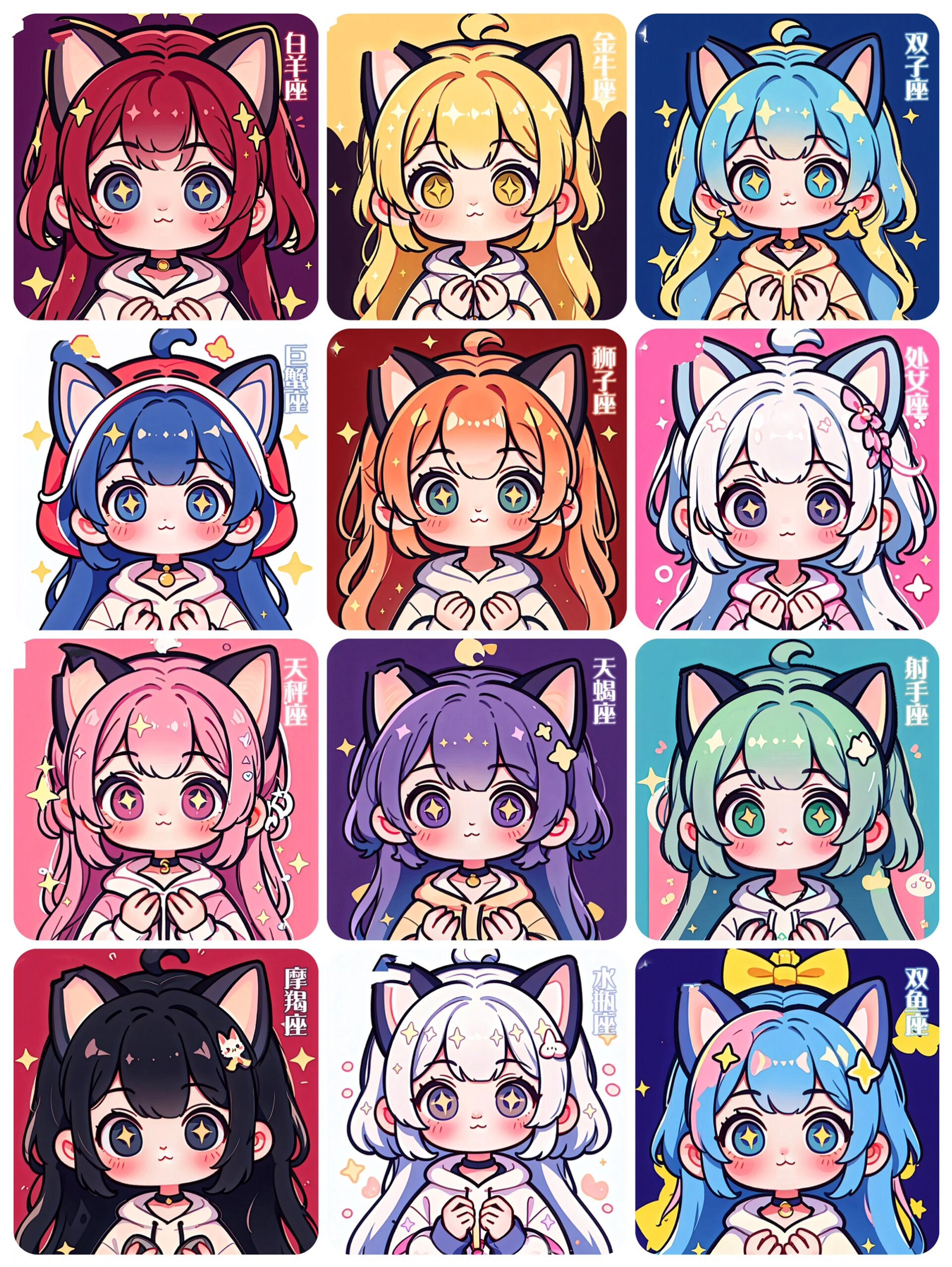 十二星座🐱猫咪少女头像|你喜欢猫咪吗