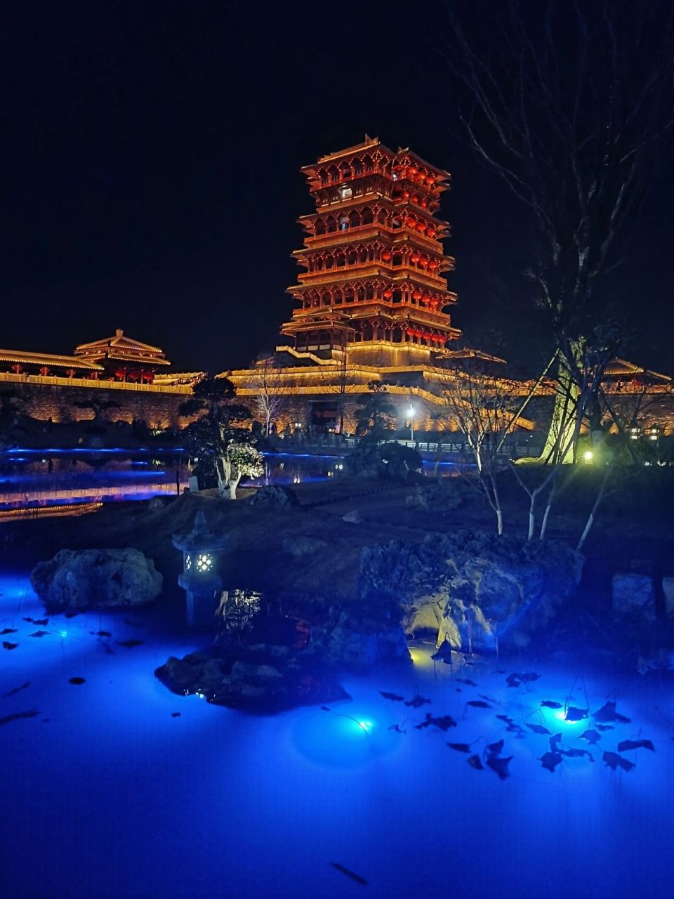 汉中天汉文化公园夜景太漂亮啦!