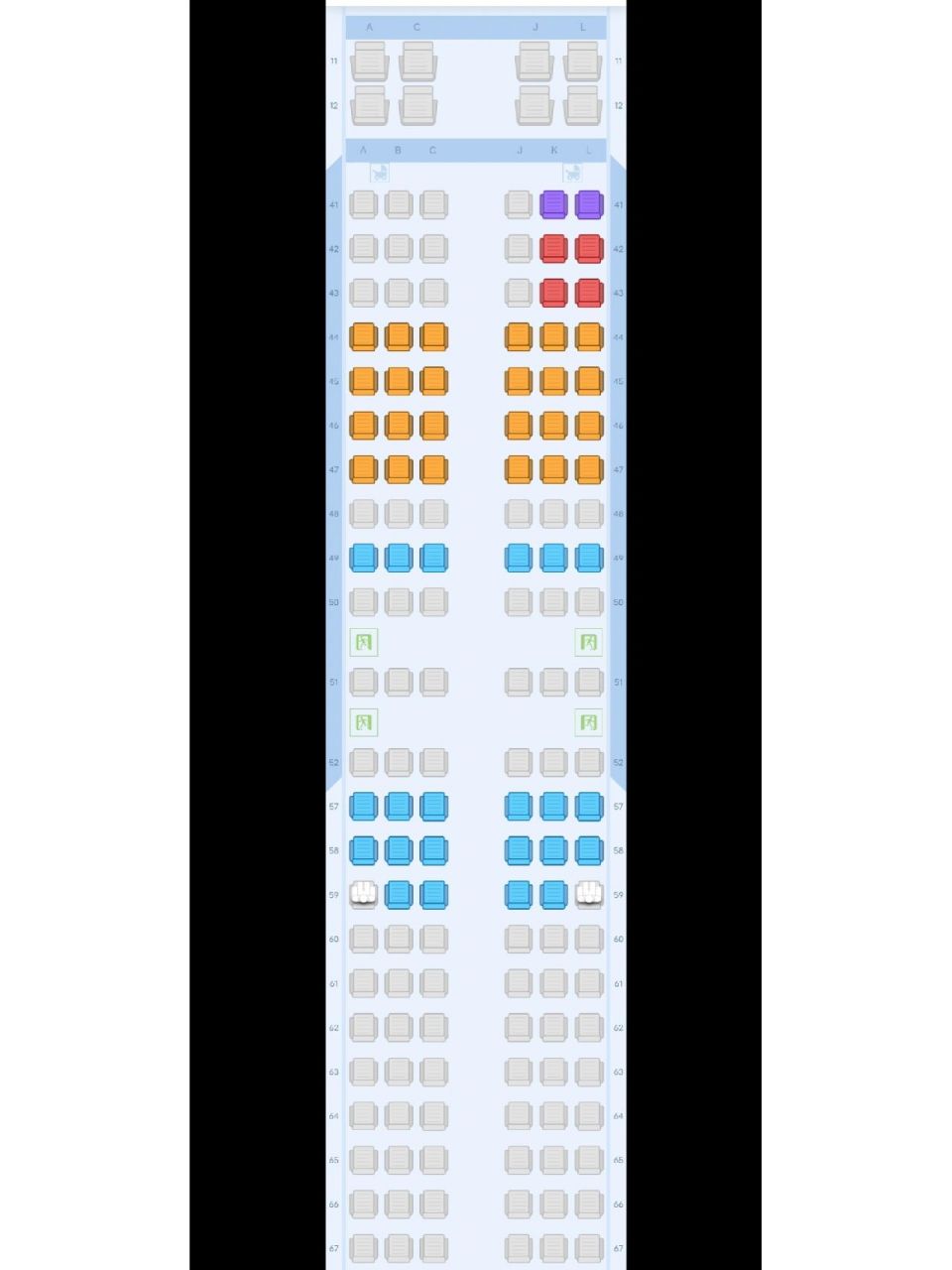 最后一排是67 万能的小红们帮我选个座~要能拍好照片的座位,然 厦航mf