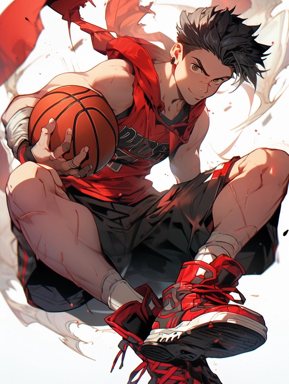 篮球少年-蹲姿 画男生的时候 有一回出来四张全都是蹲姿的 就挺惊讶到