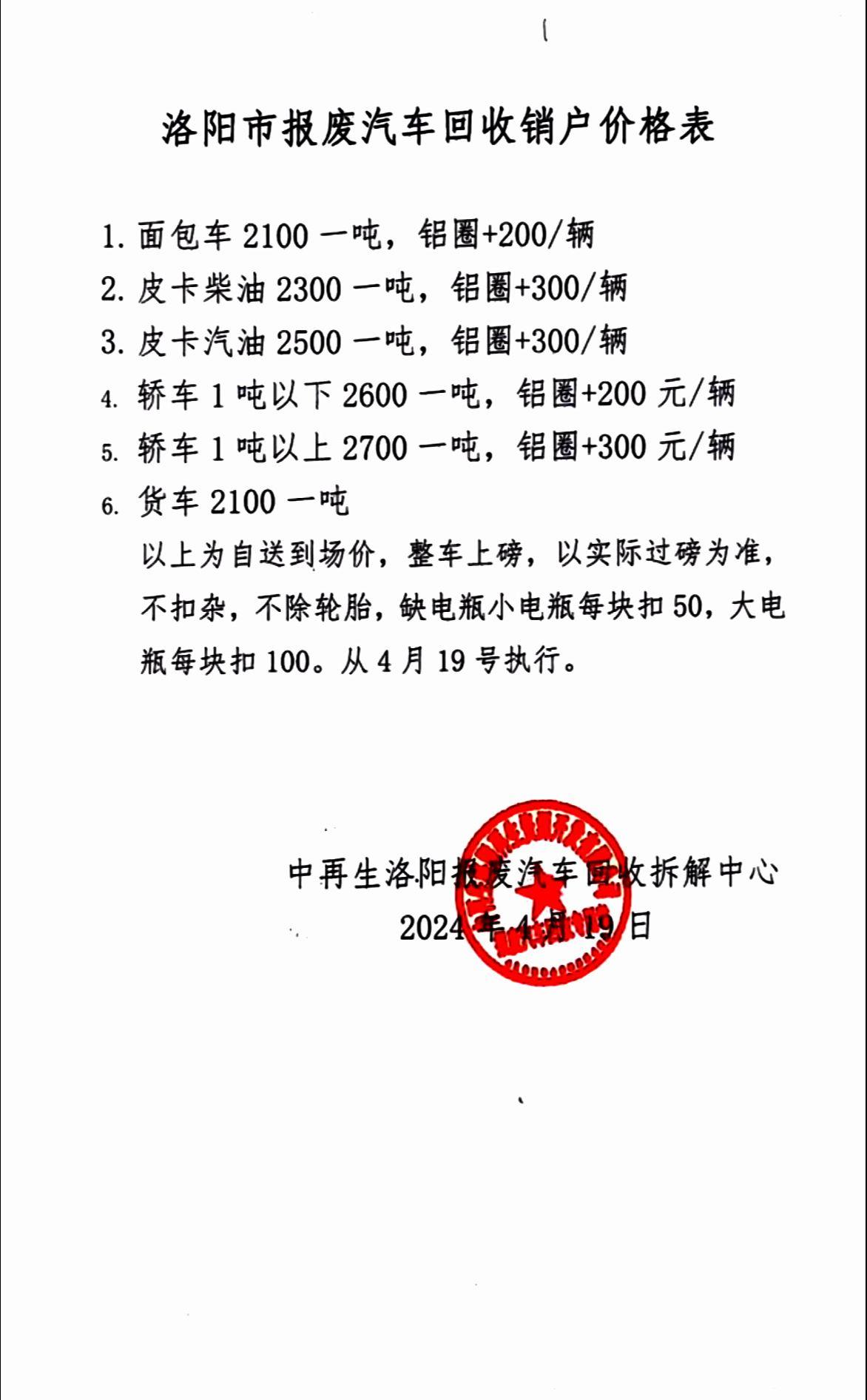 报废表格图片