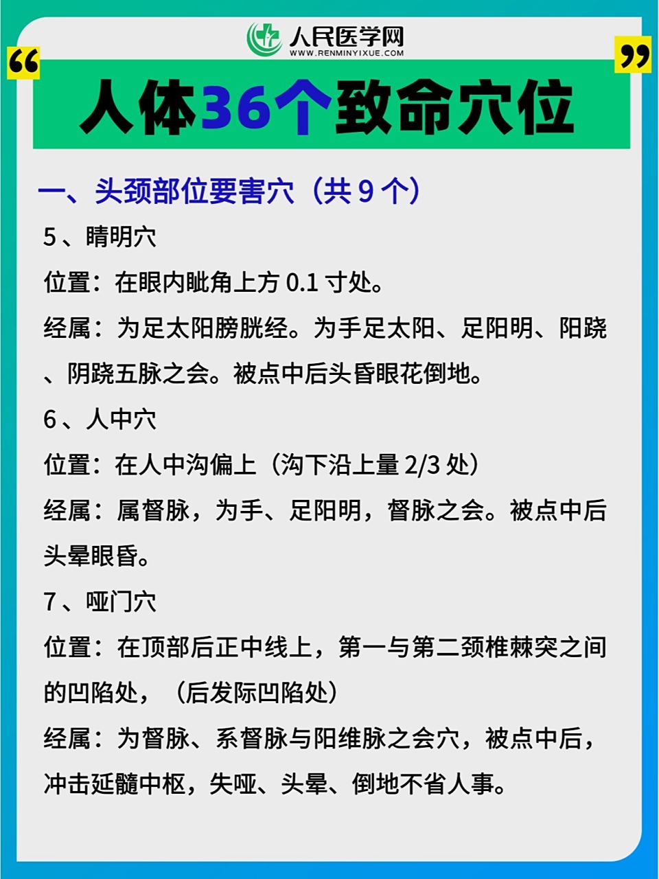 有108个要害穴,其中有72个穴一般点击不至于致命