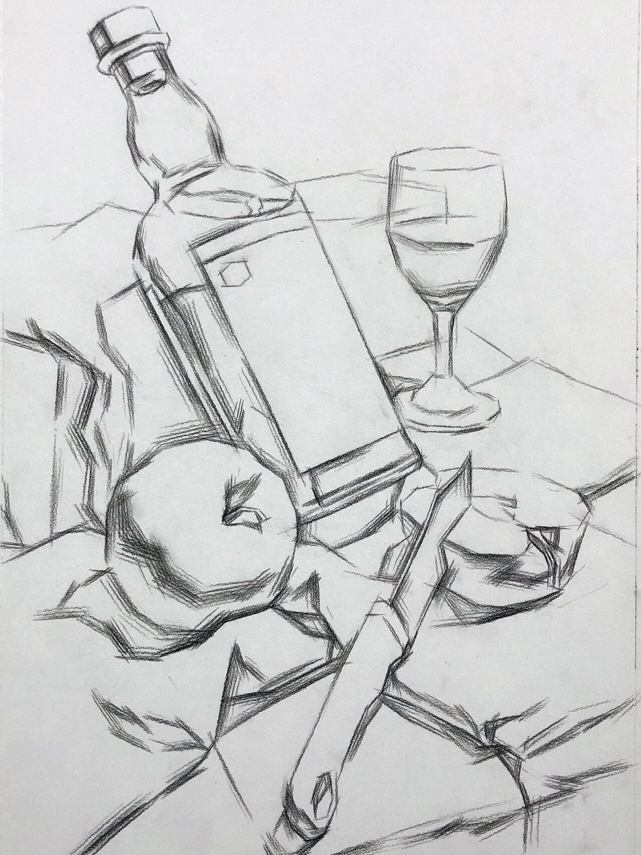 酒瓶素描结构图图片