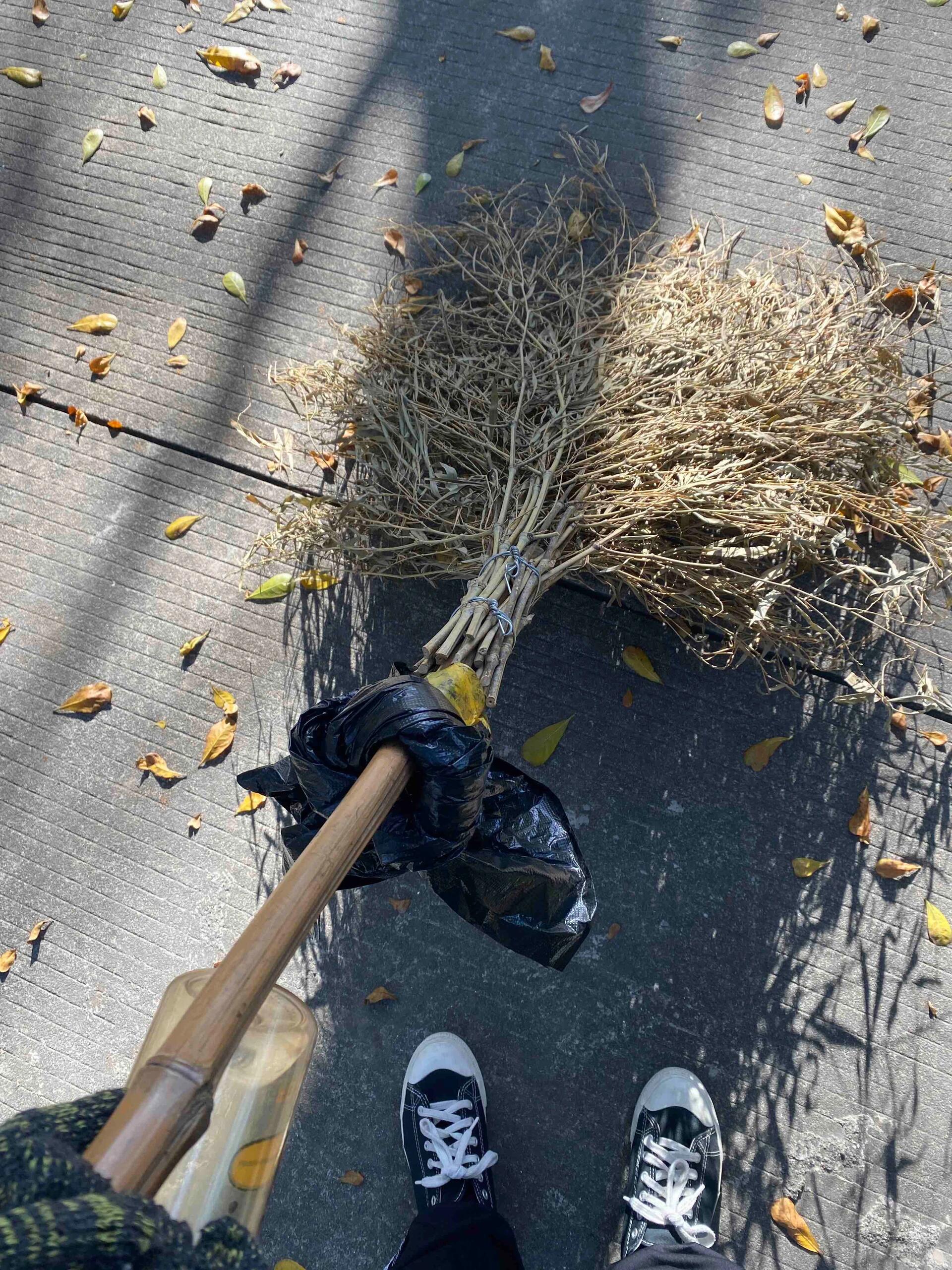 今天去帮我妈扫大街