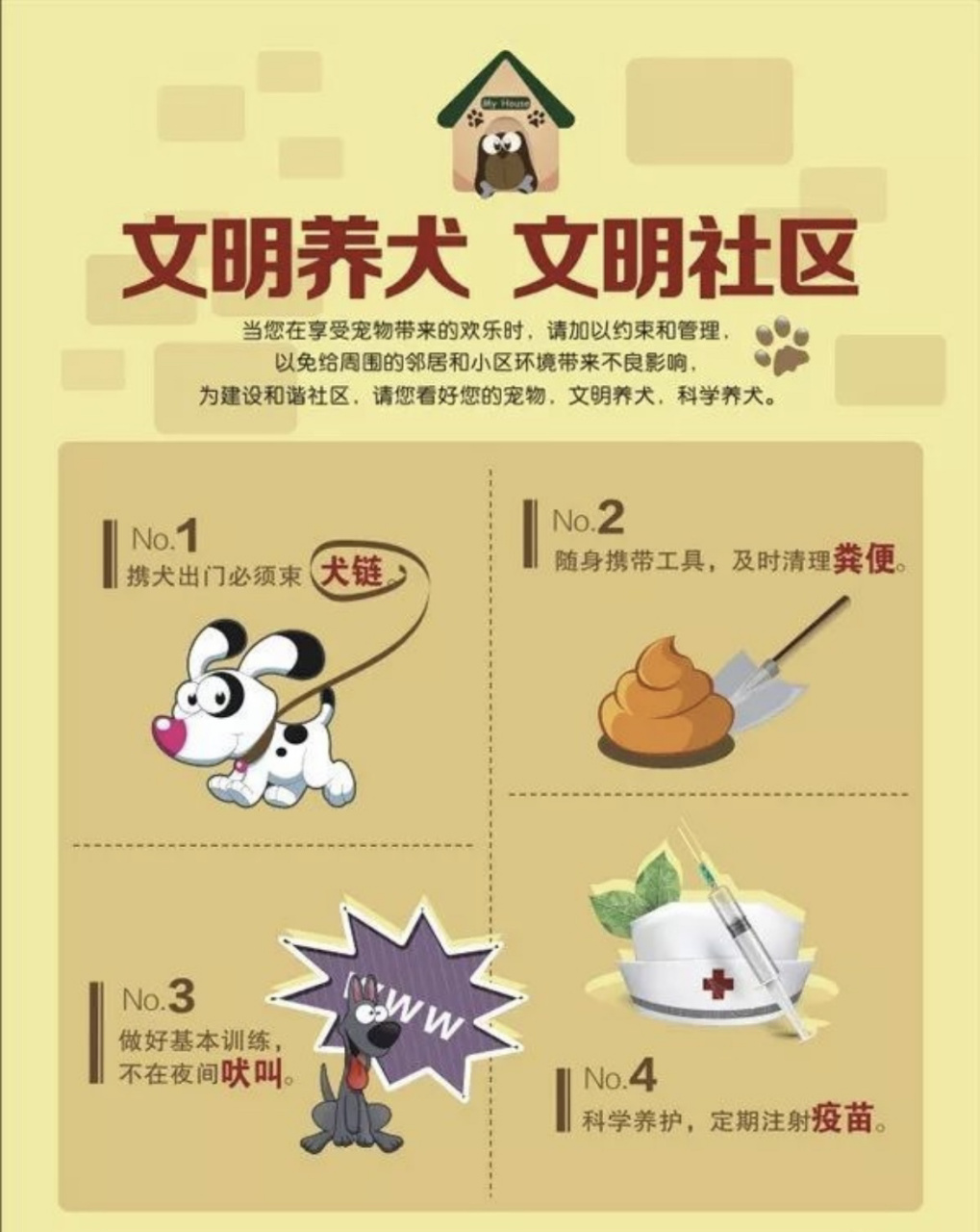 物业朋友圈文案宣传-文明养犬篇 【我们"住这儿"】-文明养犬篇 家有萌