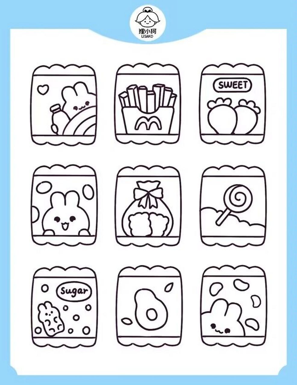 可可爱爱的小零食简笔画 一组图兔寻可爱小零食简笔画教程超级简单,有