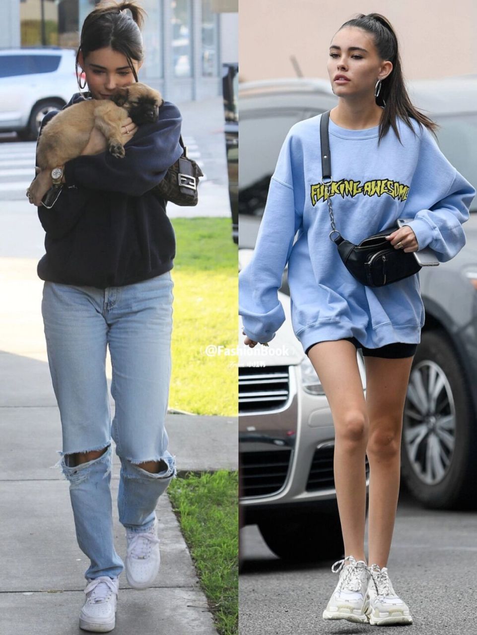 又到了穿卫衣的季节啦,啤酒妹#啤酒妹madisonbeer# 卫衣街拍合辑!