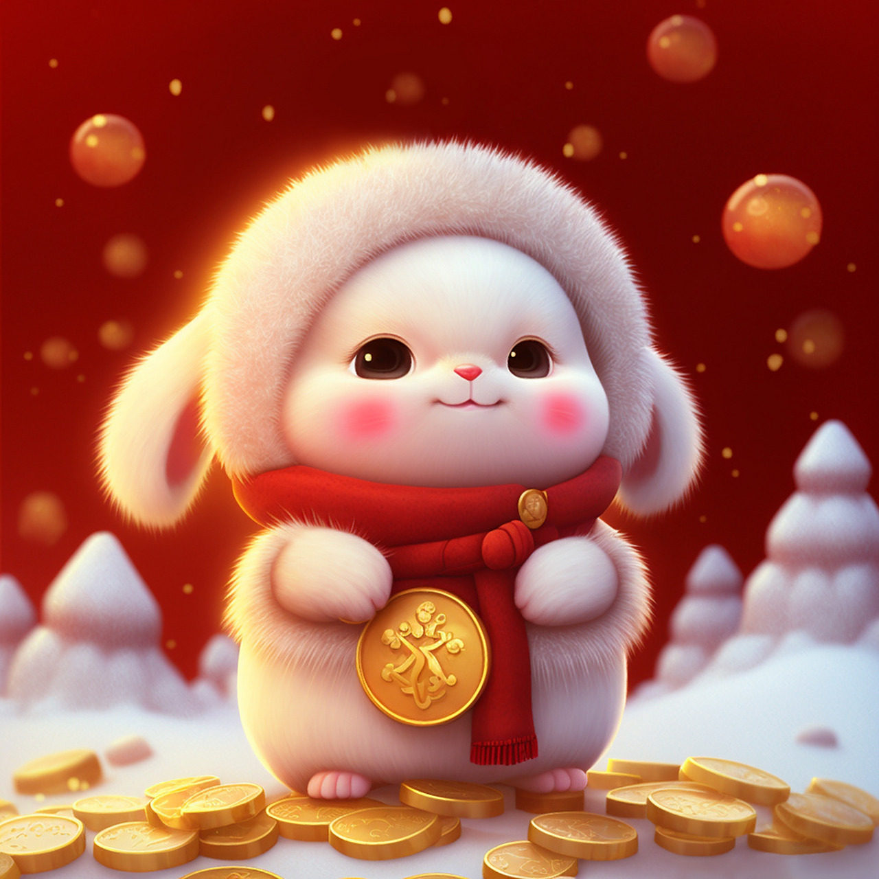 新年新头像 喜气洋洋过大年06 原创招财兔兔头像再来一波 新年新