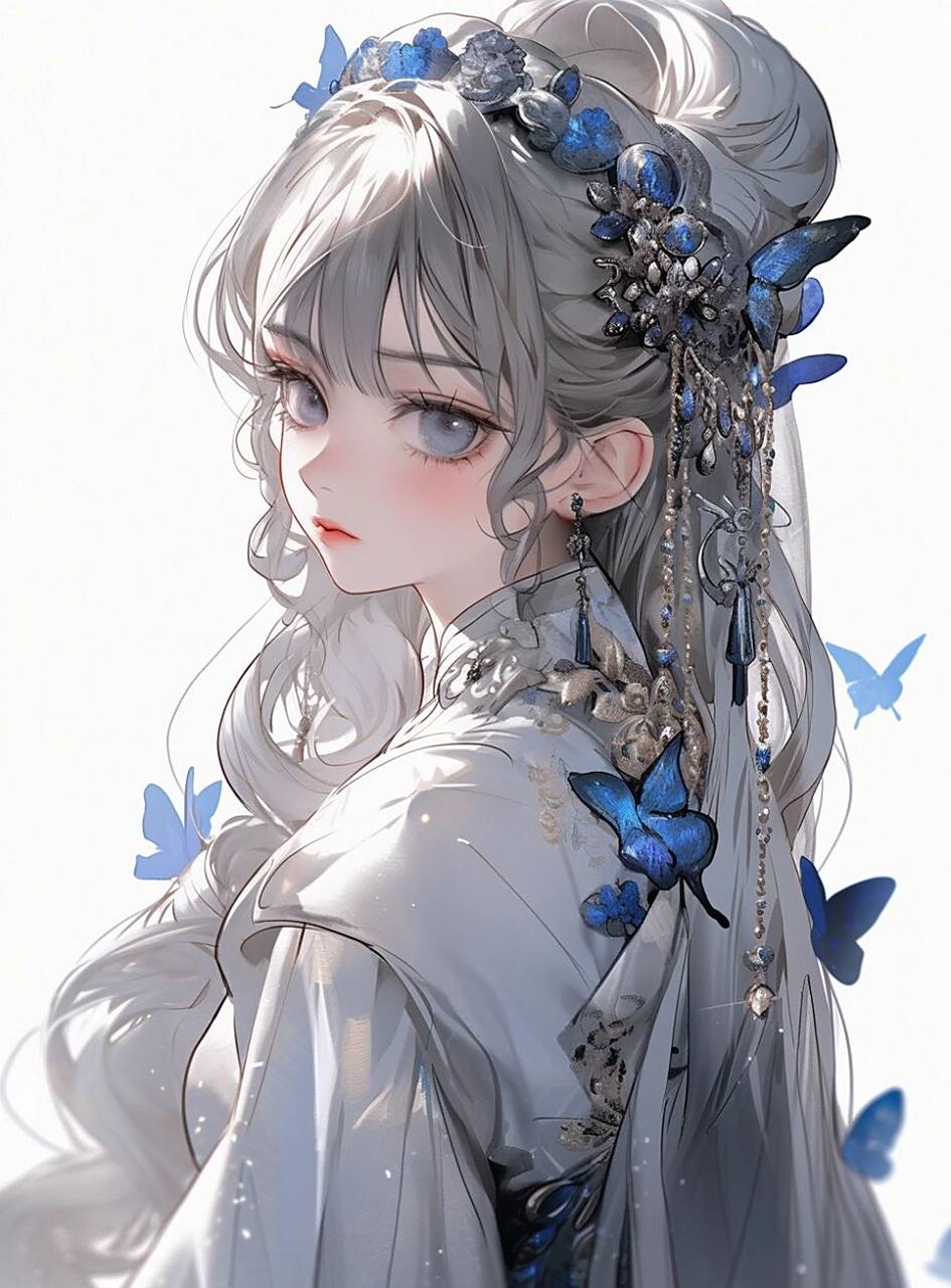 银发控看过来～惊艳银发古风女孩 神秘超拽帅气女神头像 银发搭配古风