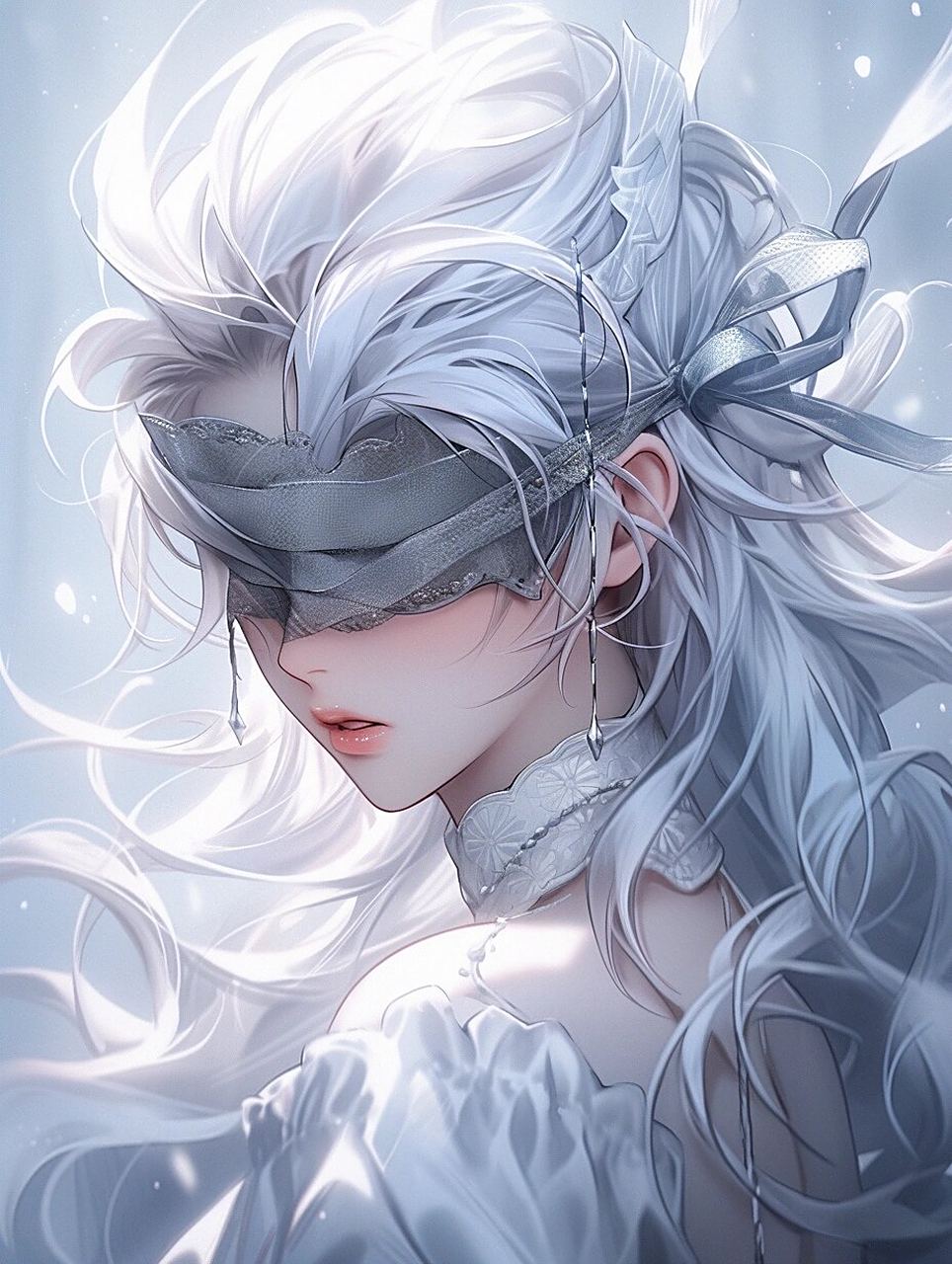 酷酷蒙眼女生头像第二弹 #女生头像# #我和ai有画说# #midjourney