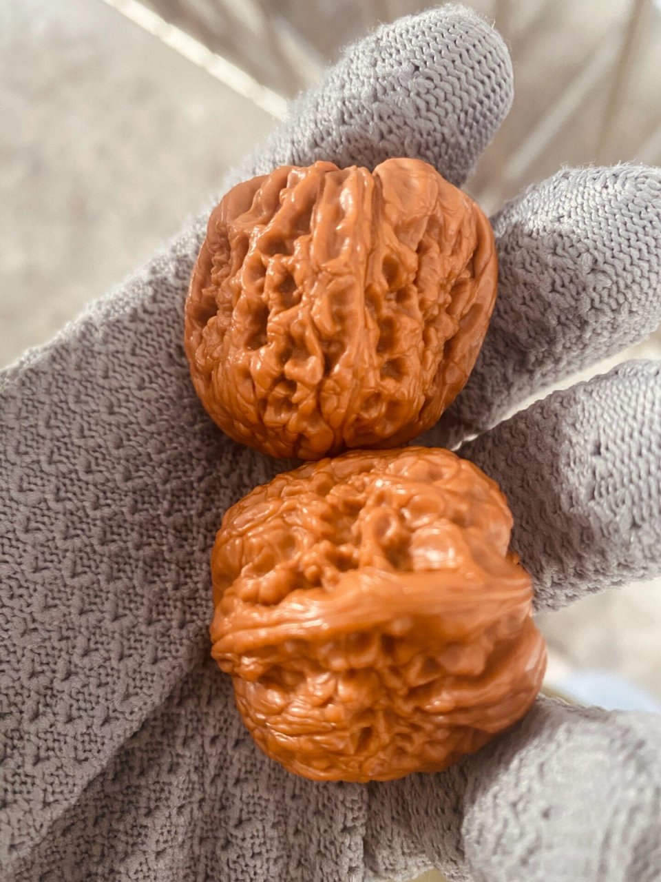 蓟县门墩文玩核桃回血 蓟县门墩核桃,三大丑核之一,斜配的精对,36-37