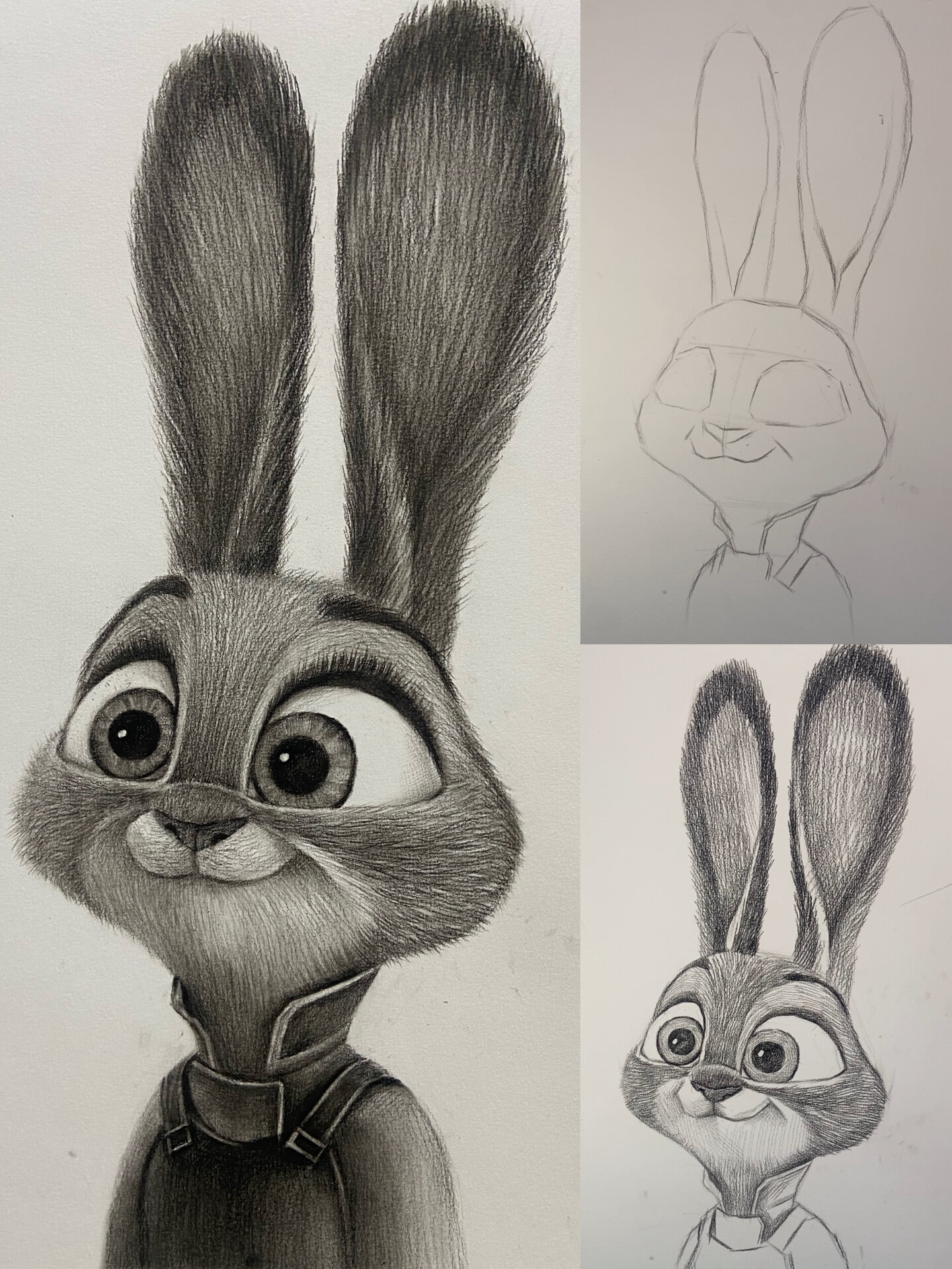 素描动物篇(兔子朱迪)附详细过程图