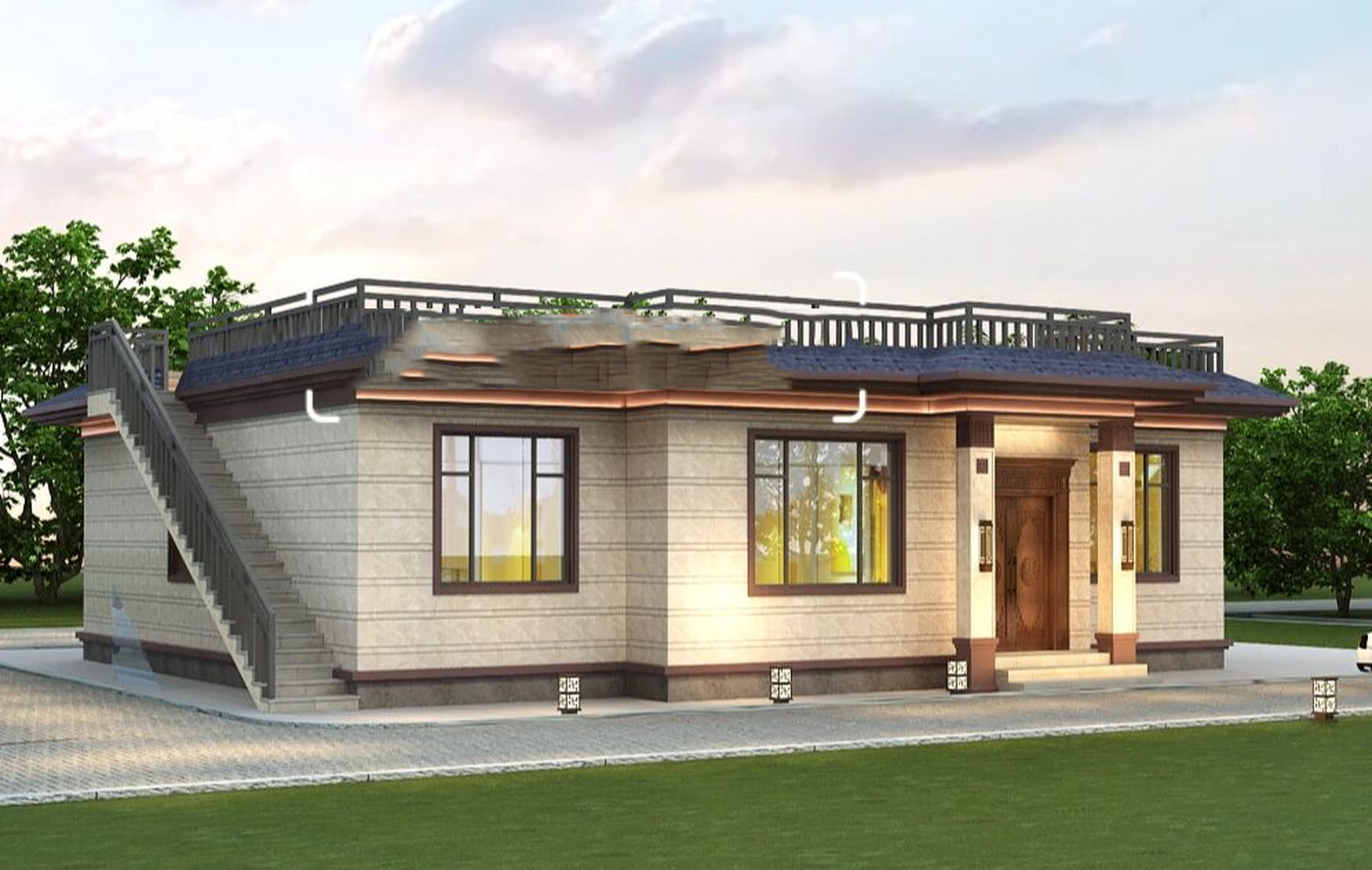 1层160平小而美农村平房  小户型自建房福音 春有百花冬有雪.