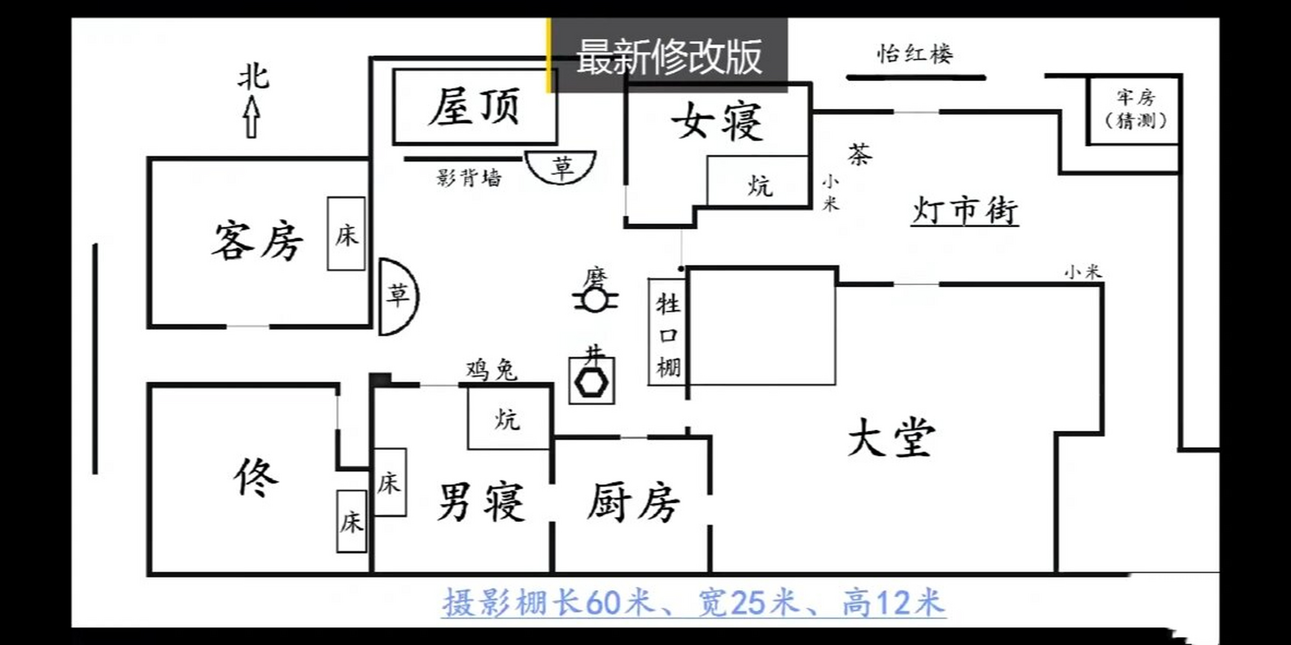 《武林外传》同福客栈,各房间示意图 看了一些b站上的分享,发现电视剧