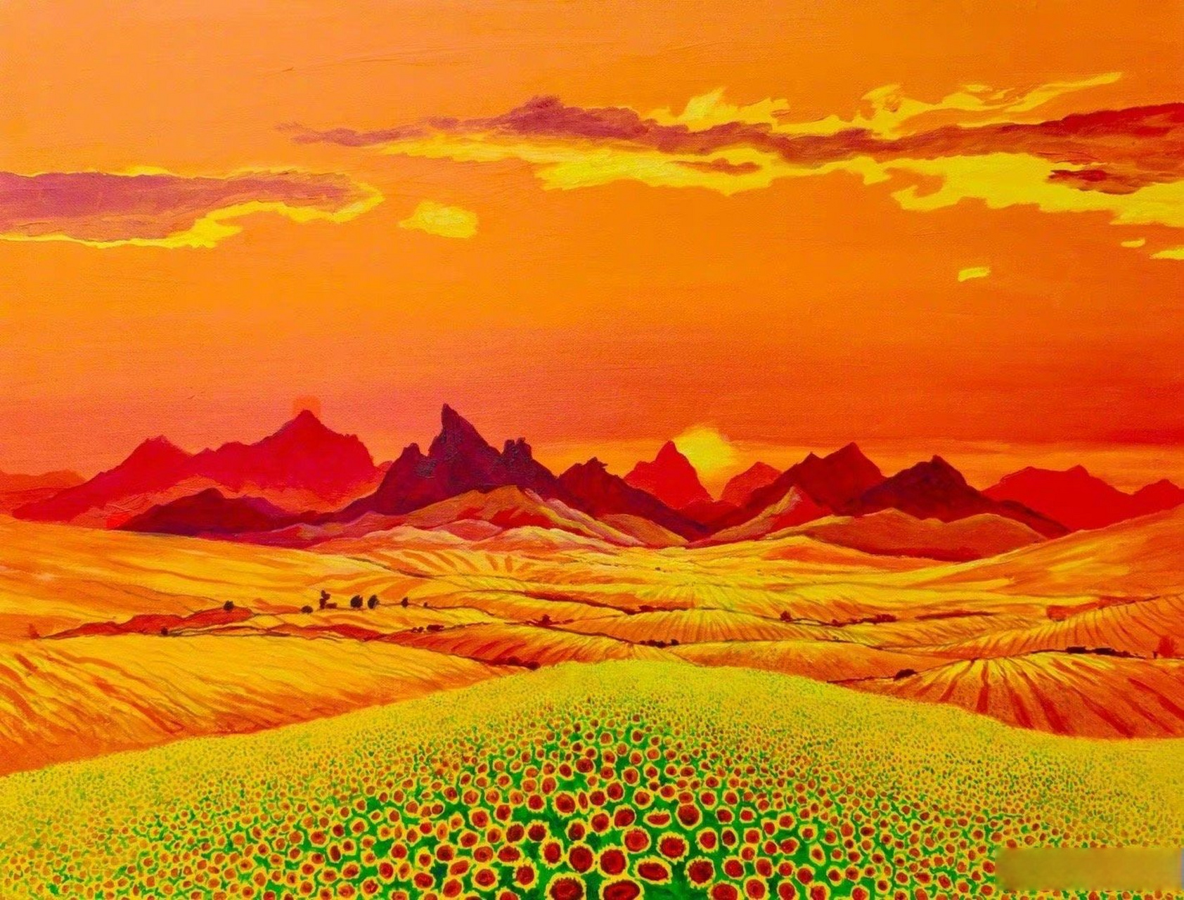 知名艺术家张合燕的画,色彩鲜艳高雅,给人带来温暖和快乐.