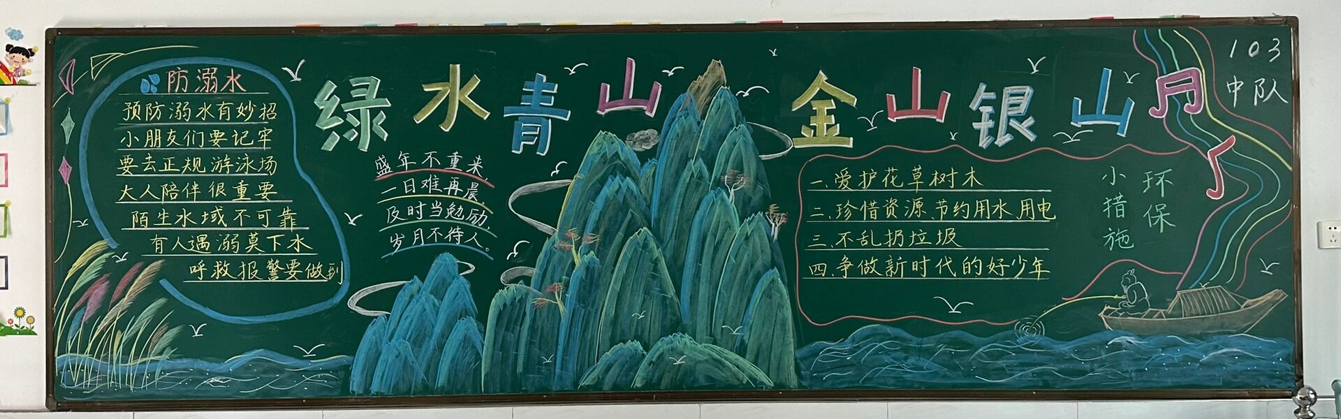 绿水青山就是金山银山黑板报 完工