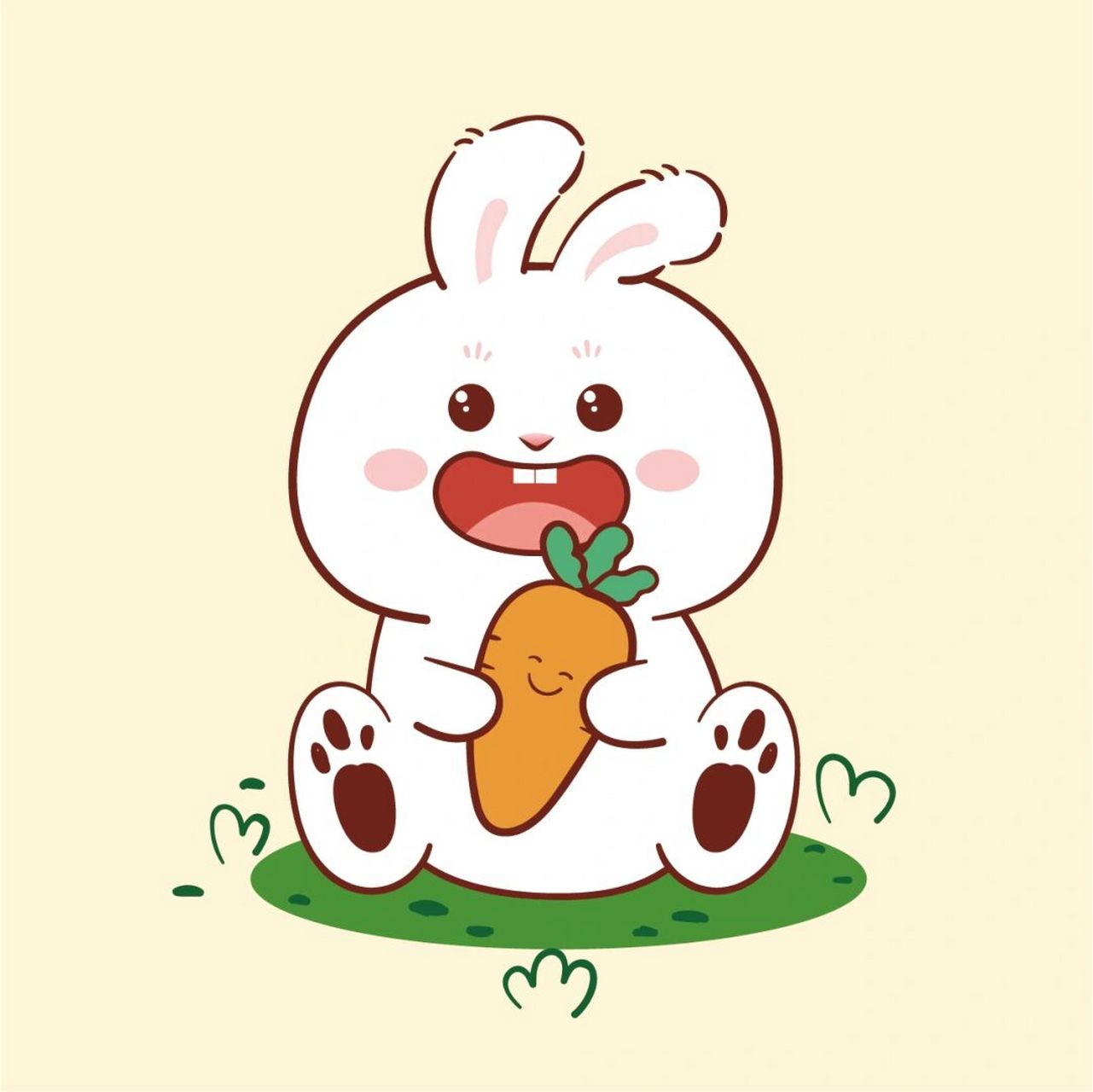 可爱兔子萝卜头像图片