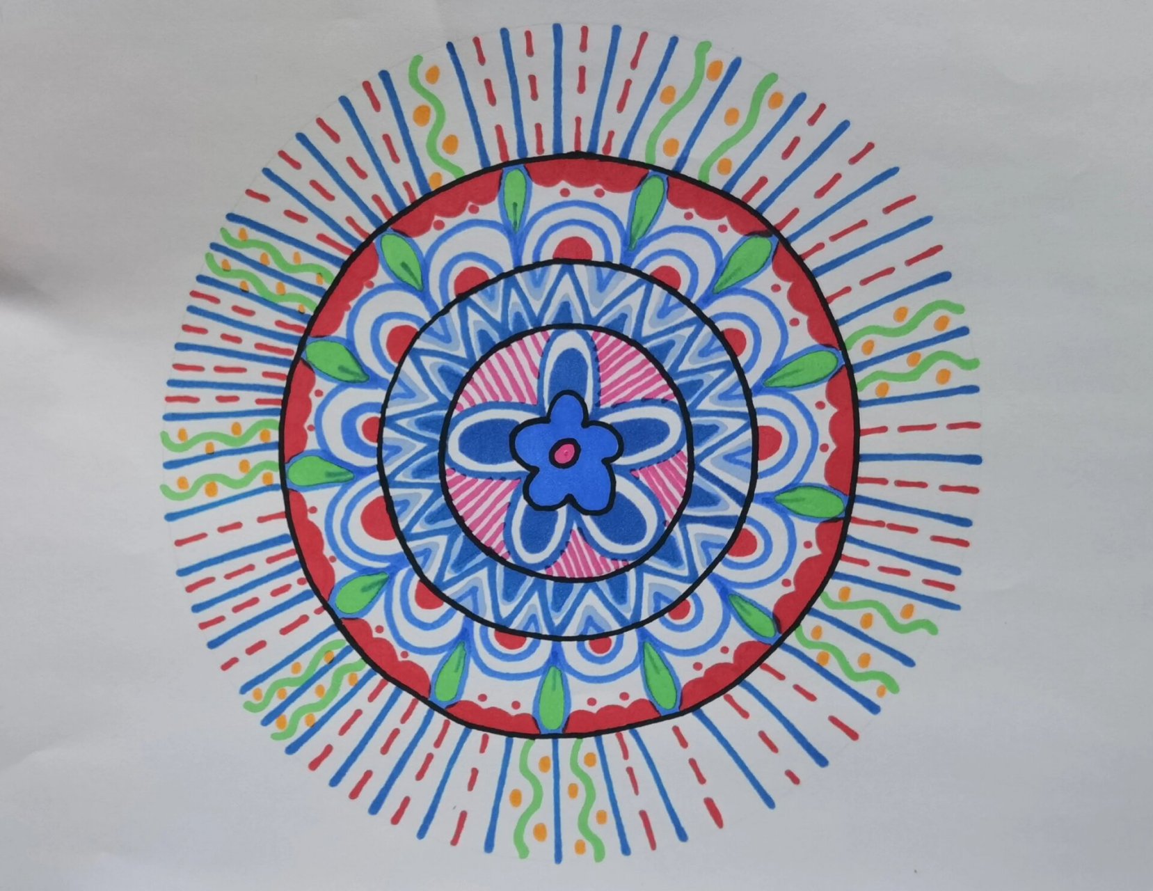 向心式图案装饰 画画需要天马行空,更需要耐心表达哦 向心式构图运用