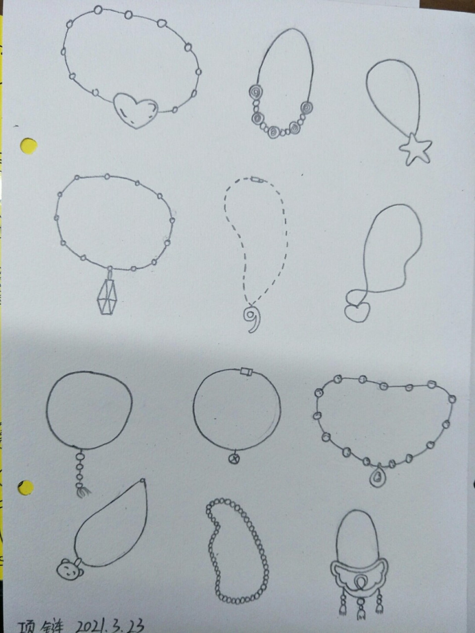简笔画项链,坚持打卡 #绘画