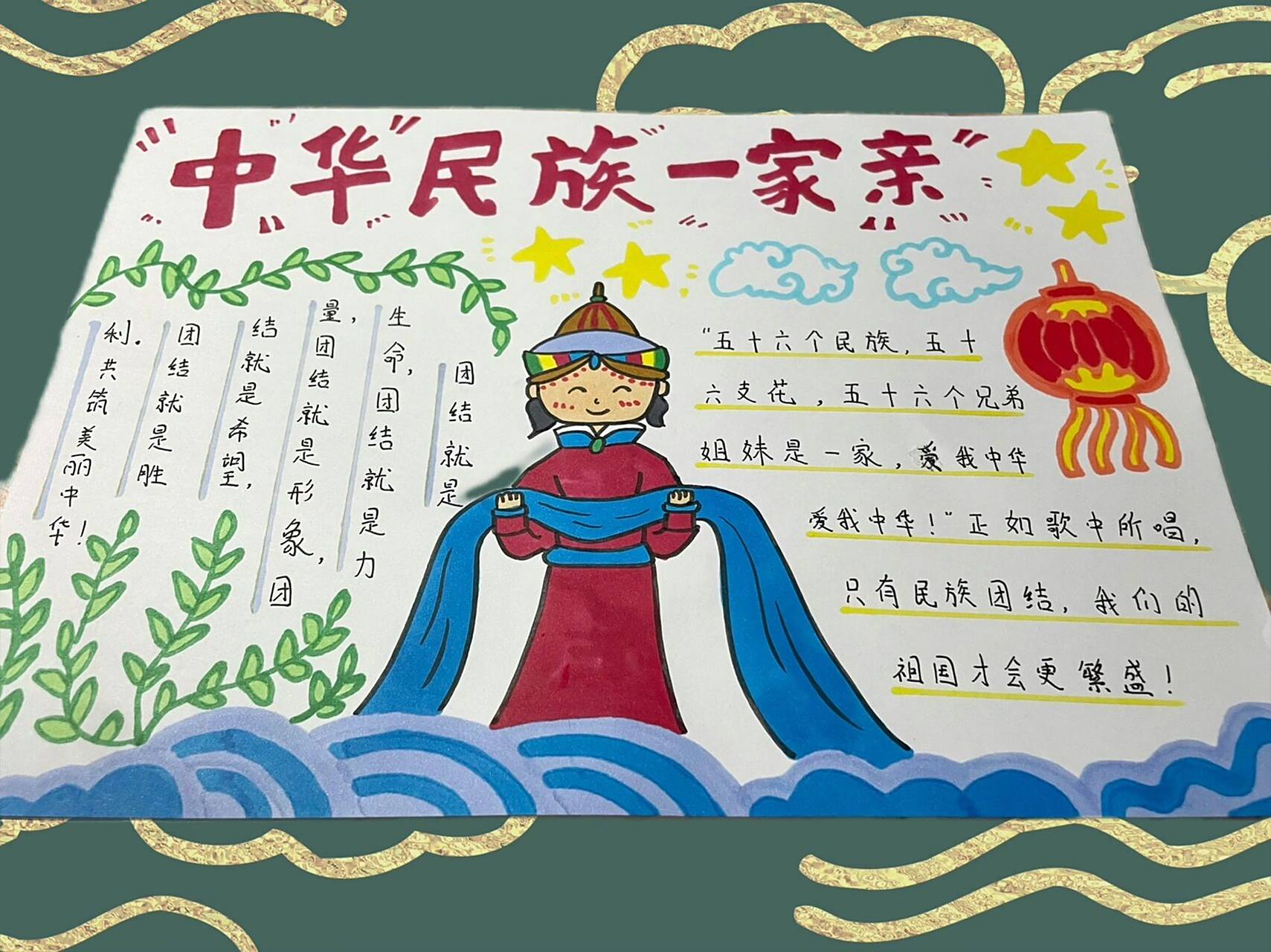 民族团结手抄报《中华民族一家亲》 发现最大的问题 不是画面也不是上