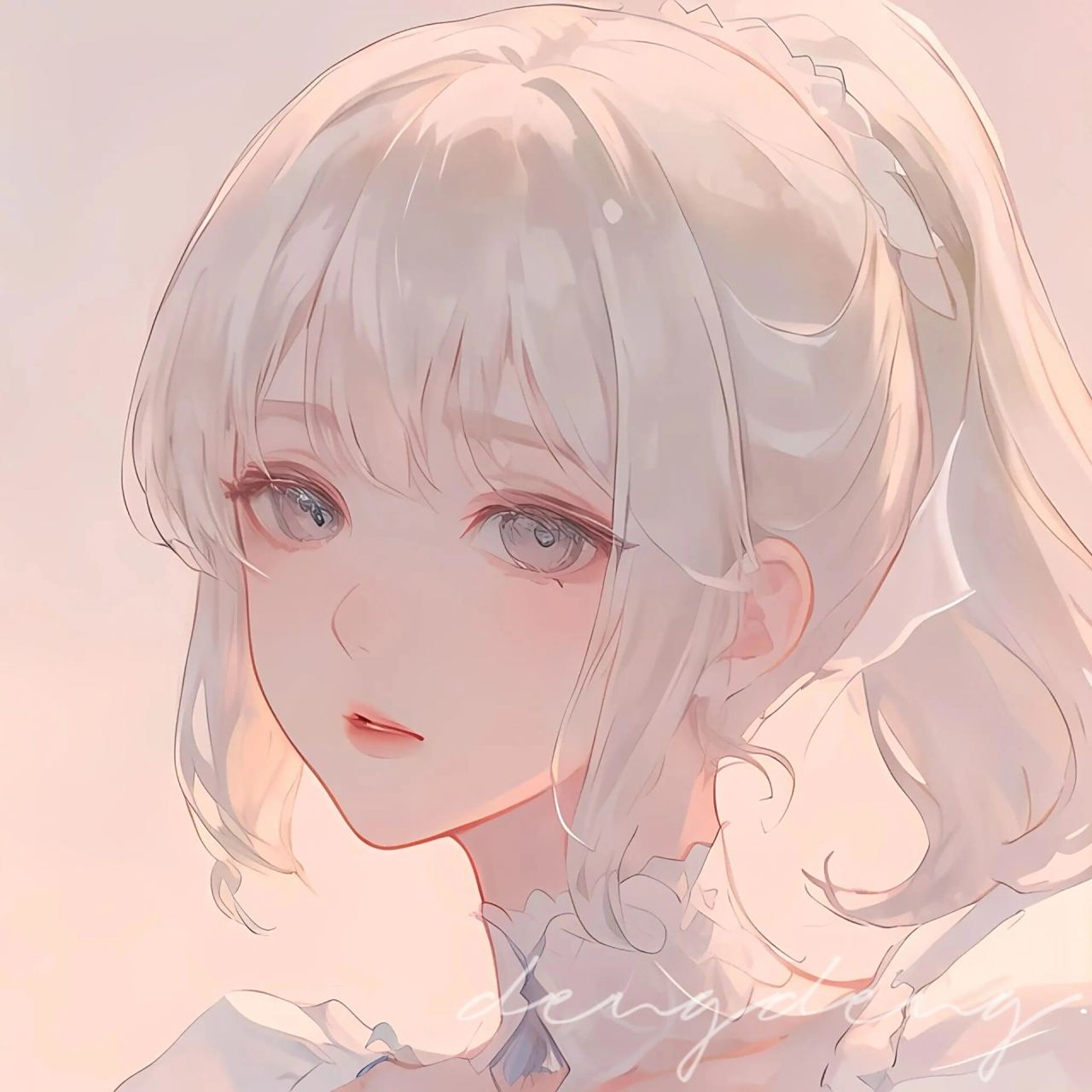 白色系二次元闺蜜头像|日系简约风