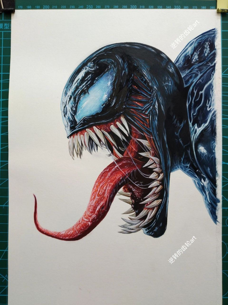 手绘【毒液】附过程图     尺寸8开.