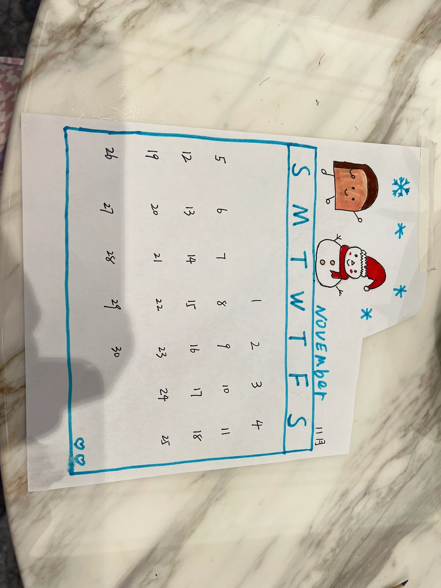 幼儿园版简易日历已就位