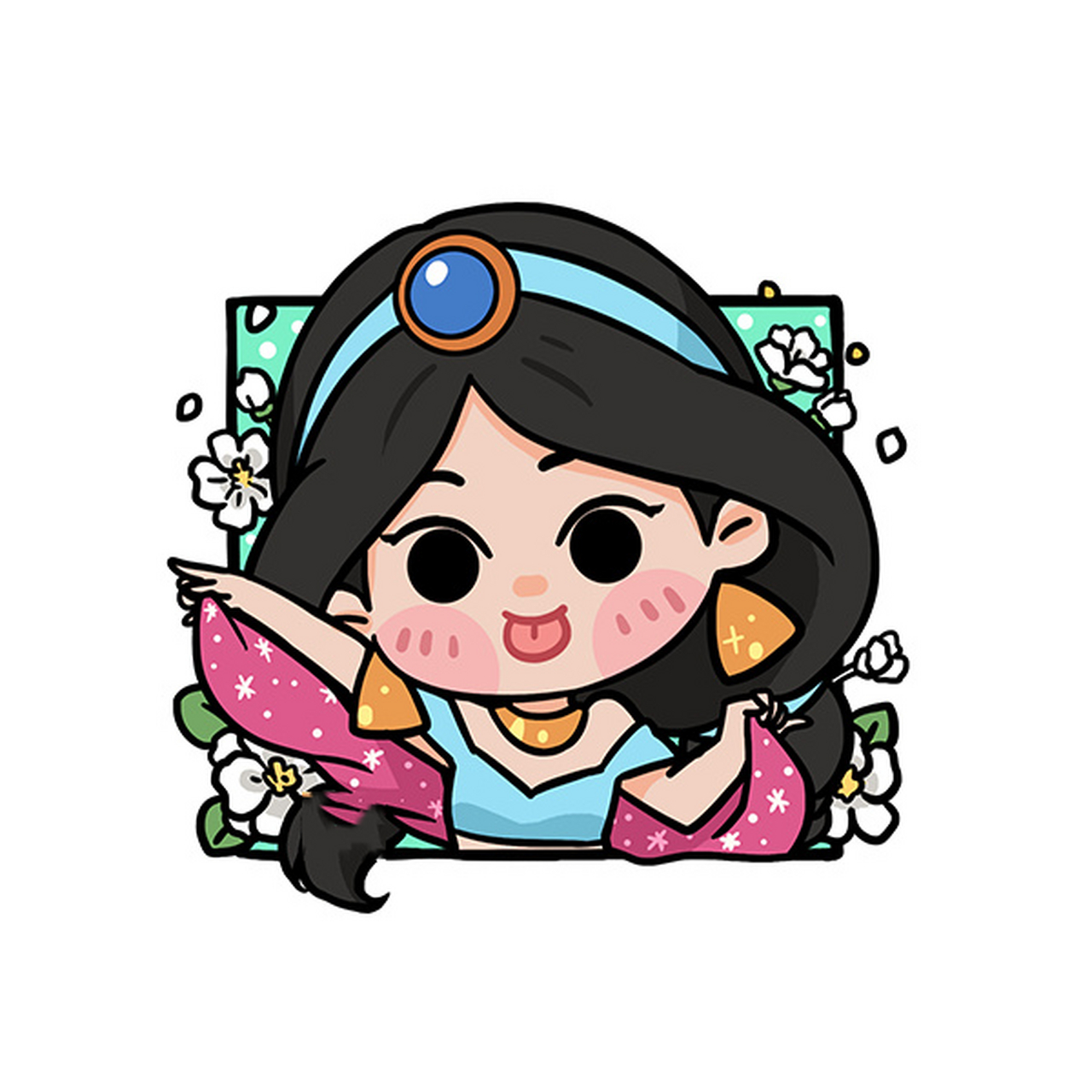 96萌小g爱涂鸦 迪士尼公主系列 q版卡通头 无水印头像,9215商用