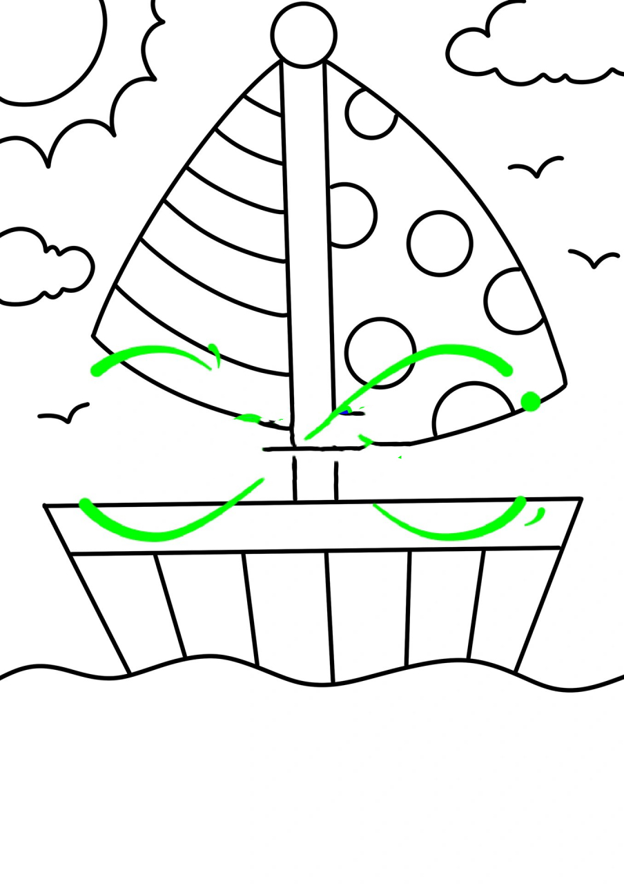 简笔画小帆船的画法图片