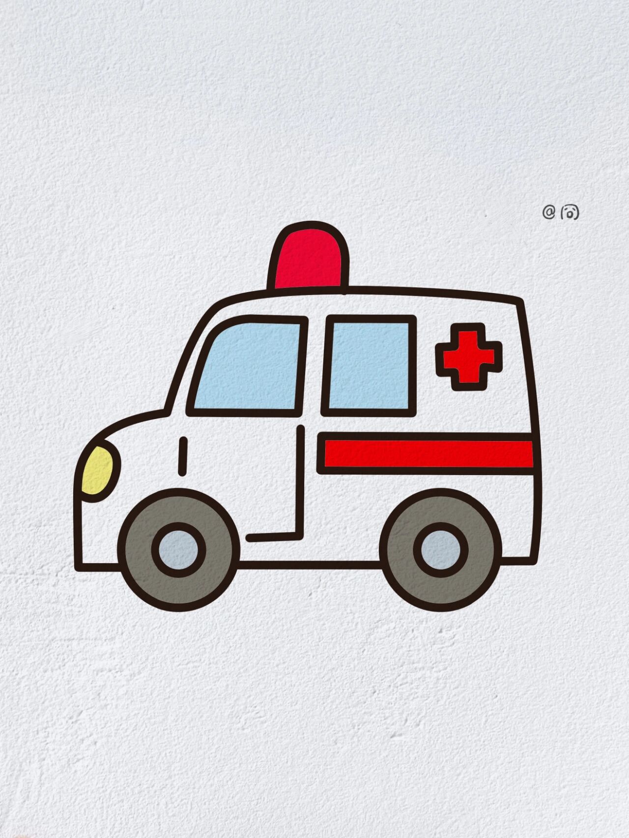 救护车简笔画(内附过程图)