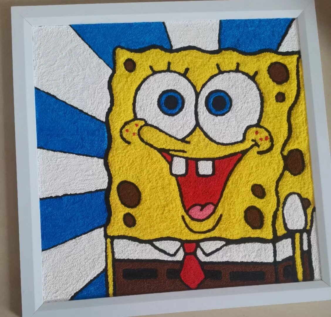 纸浆画之《海绵宝宝》