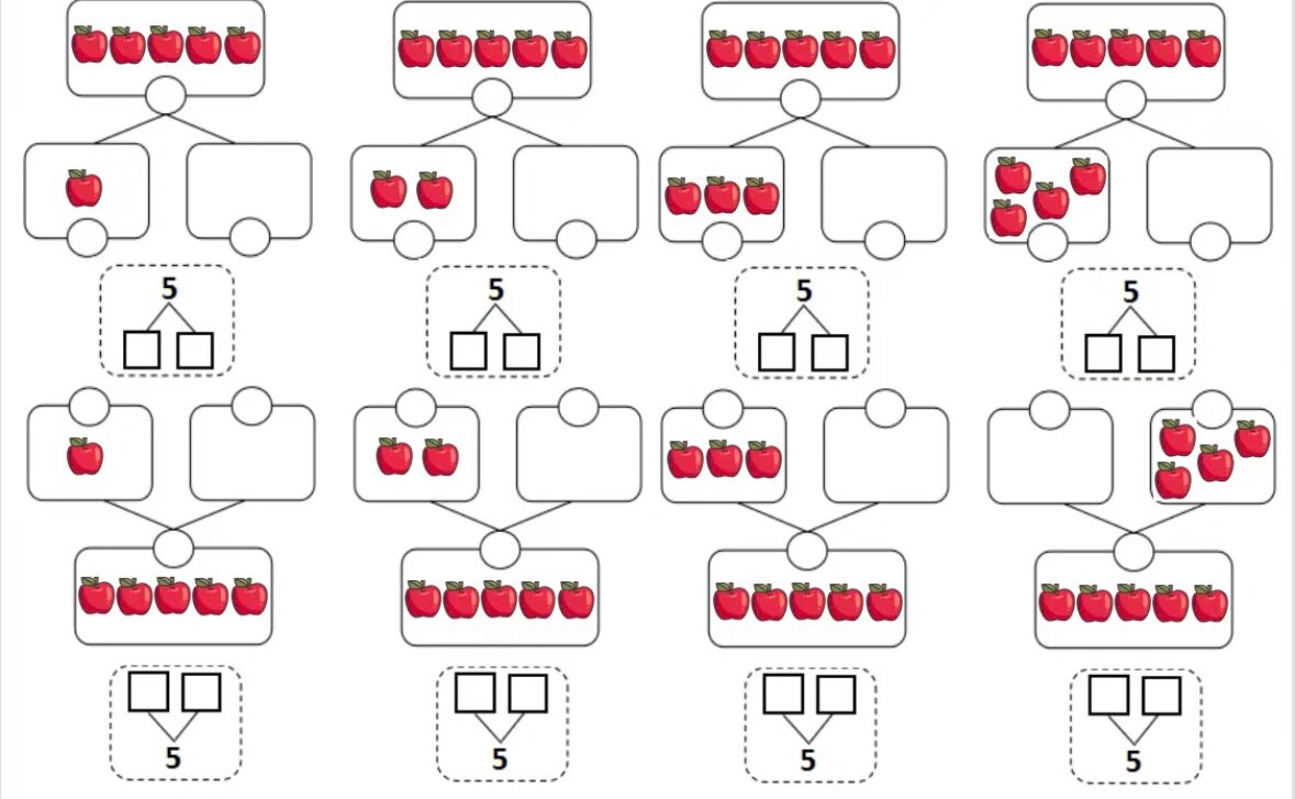 幼儿园大班数学5的分解与组成