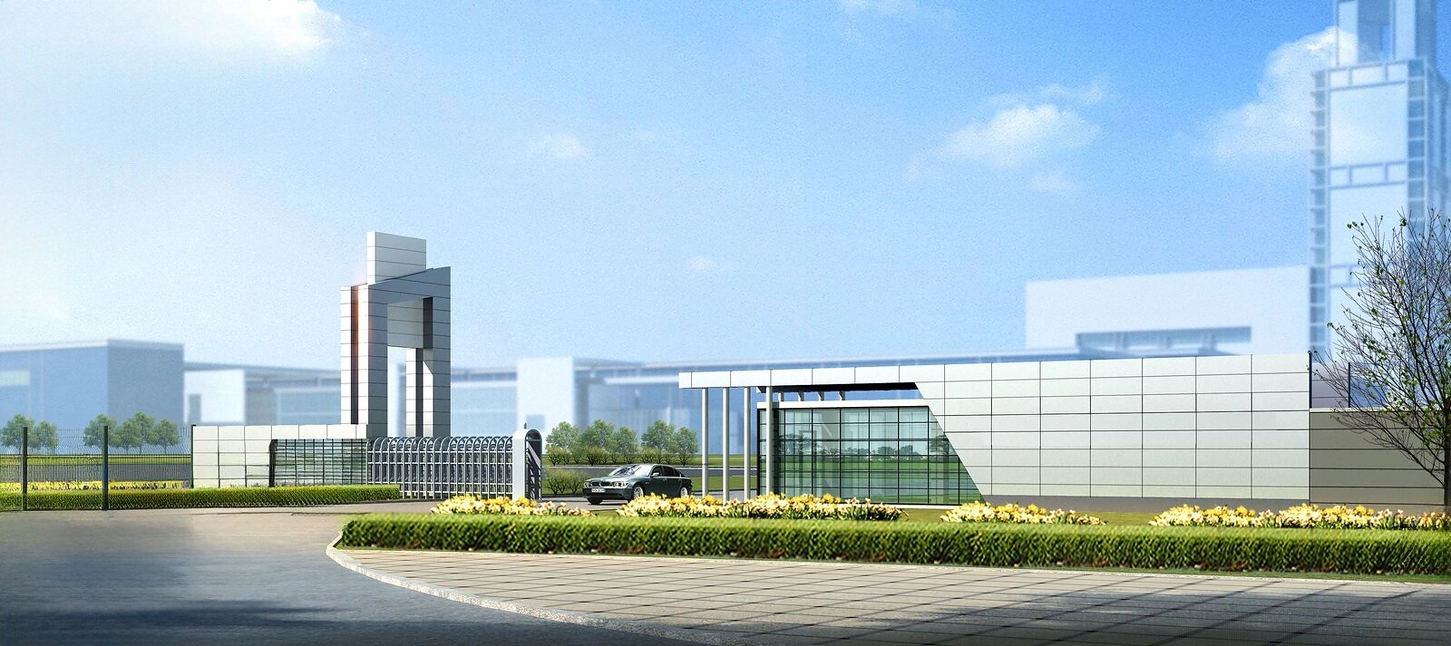 工厂大门效果图设计,门卫室大门效果图设计,厂房园区大门效果图设计